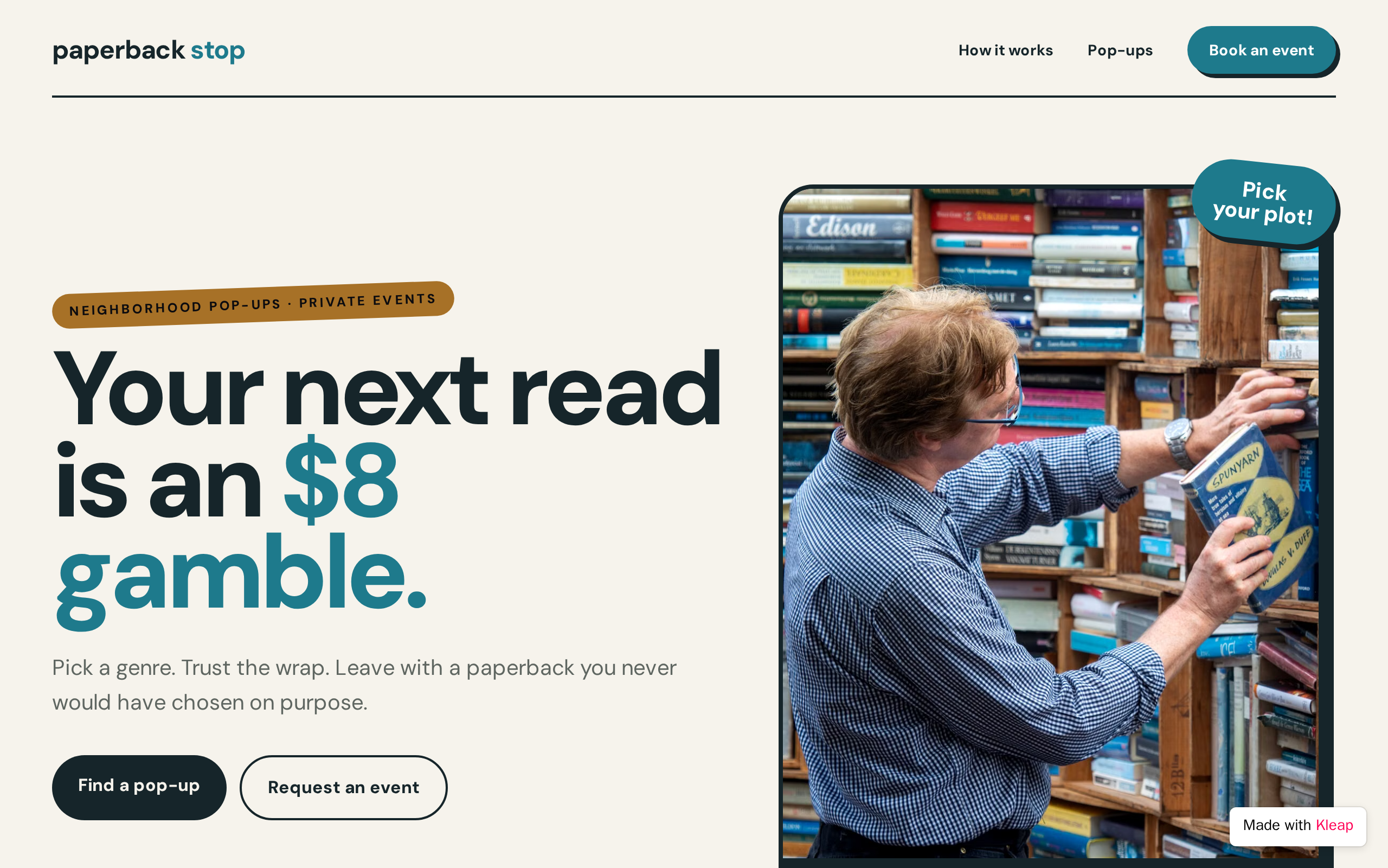 Paperback Stop 2 website example