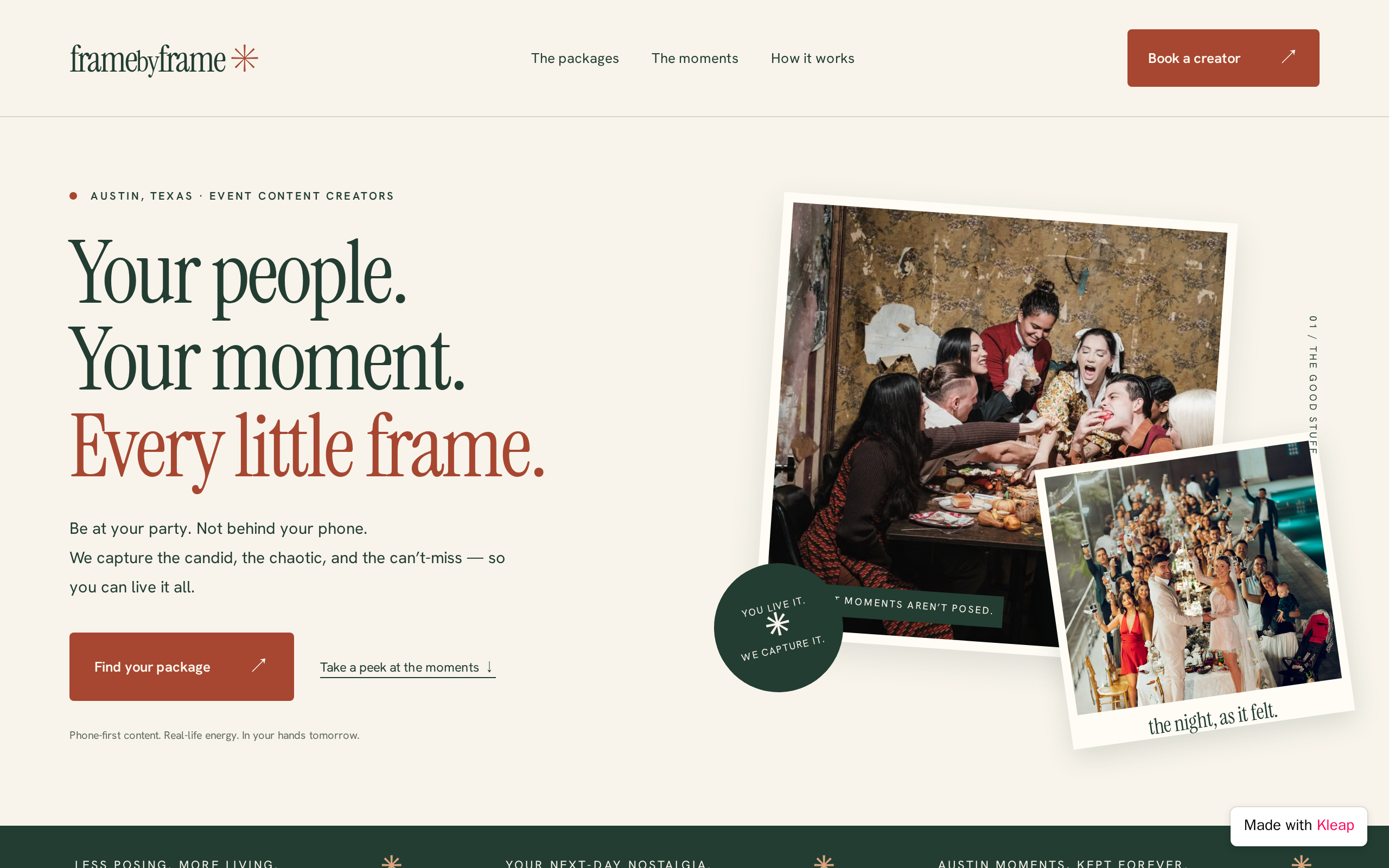 FrameByFrame website example