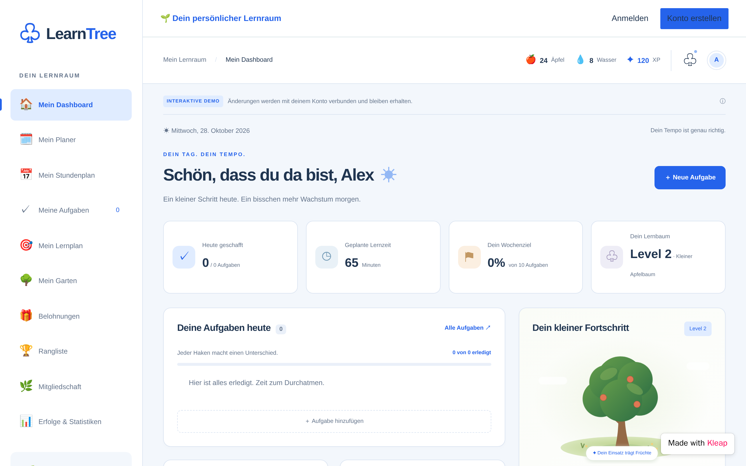 Lernbaum Entwickle website example