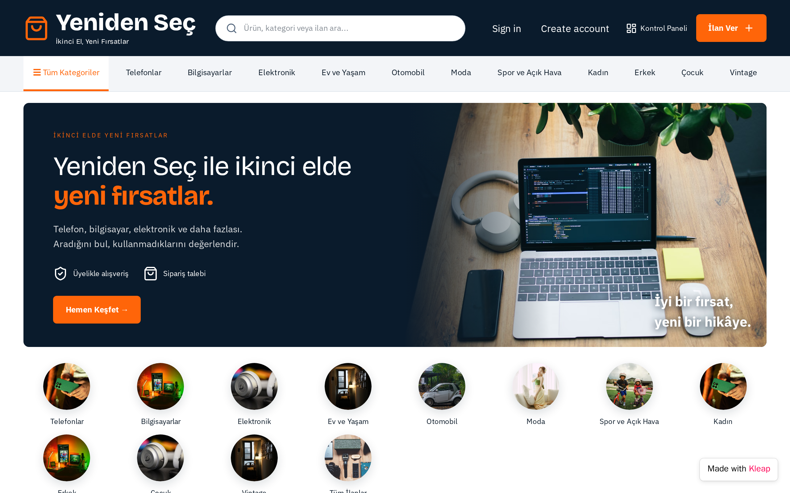 Yeniden Seç website example