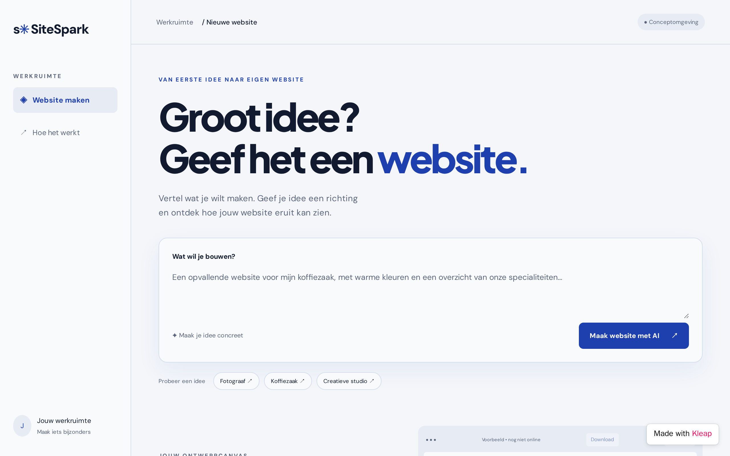 Maak Een Site Waarbij Je Met Ai Sites