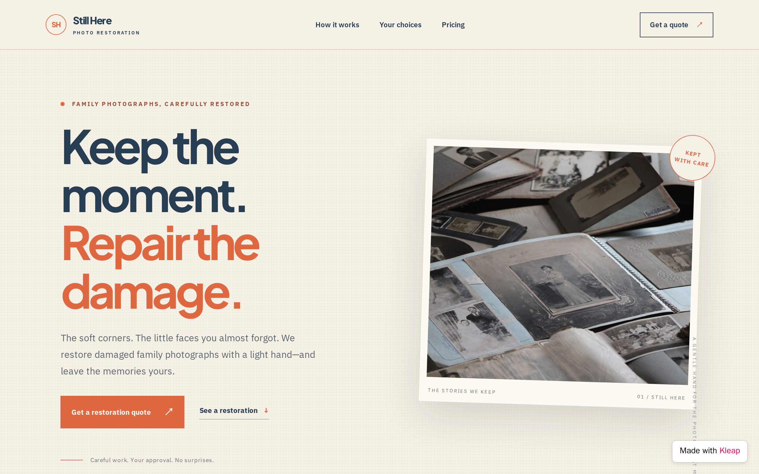 Still Here Studio 2 website example