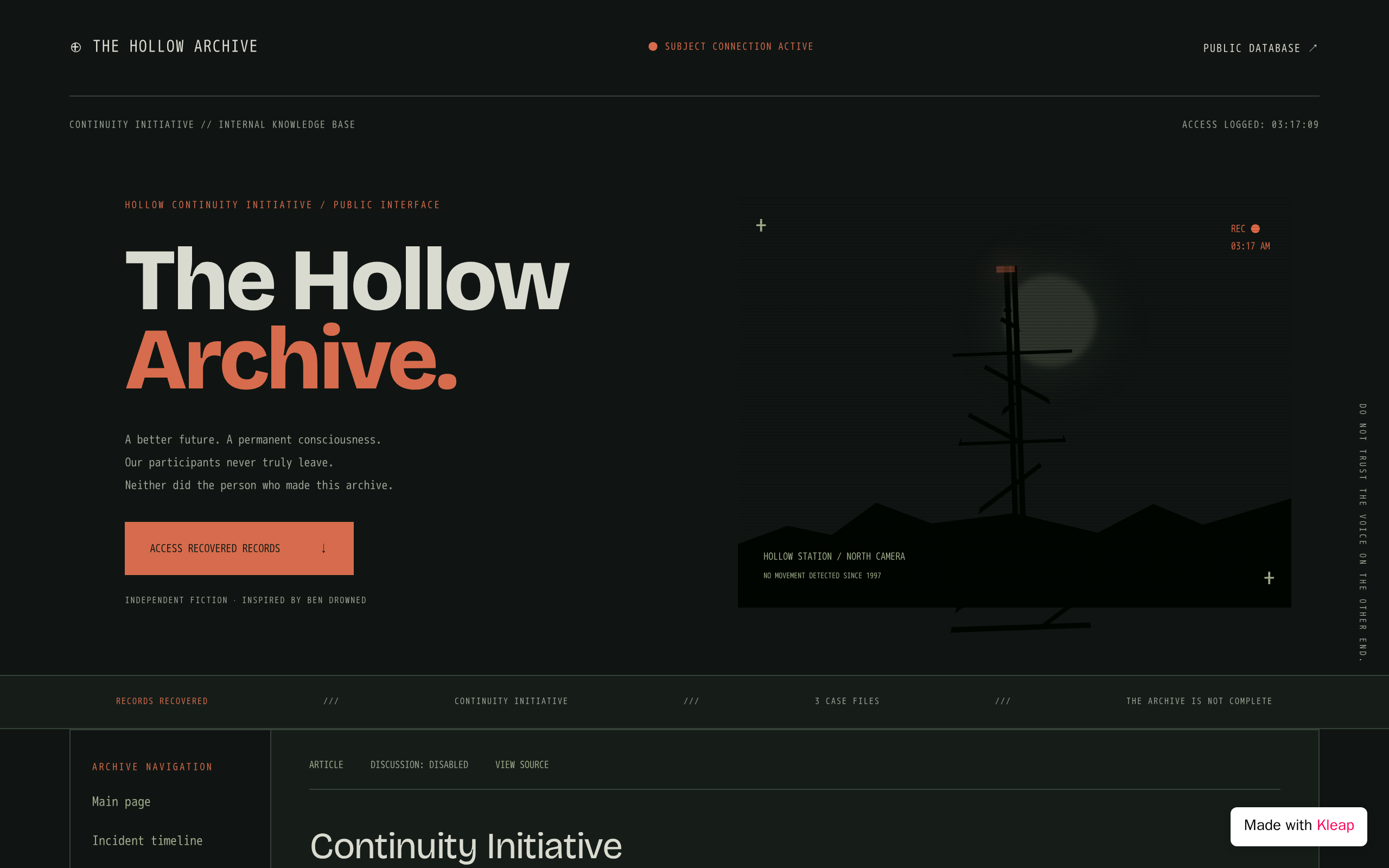 Cipher Hollow website example