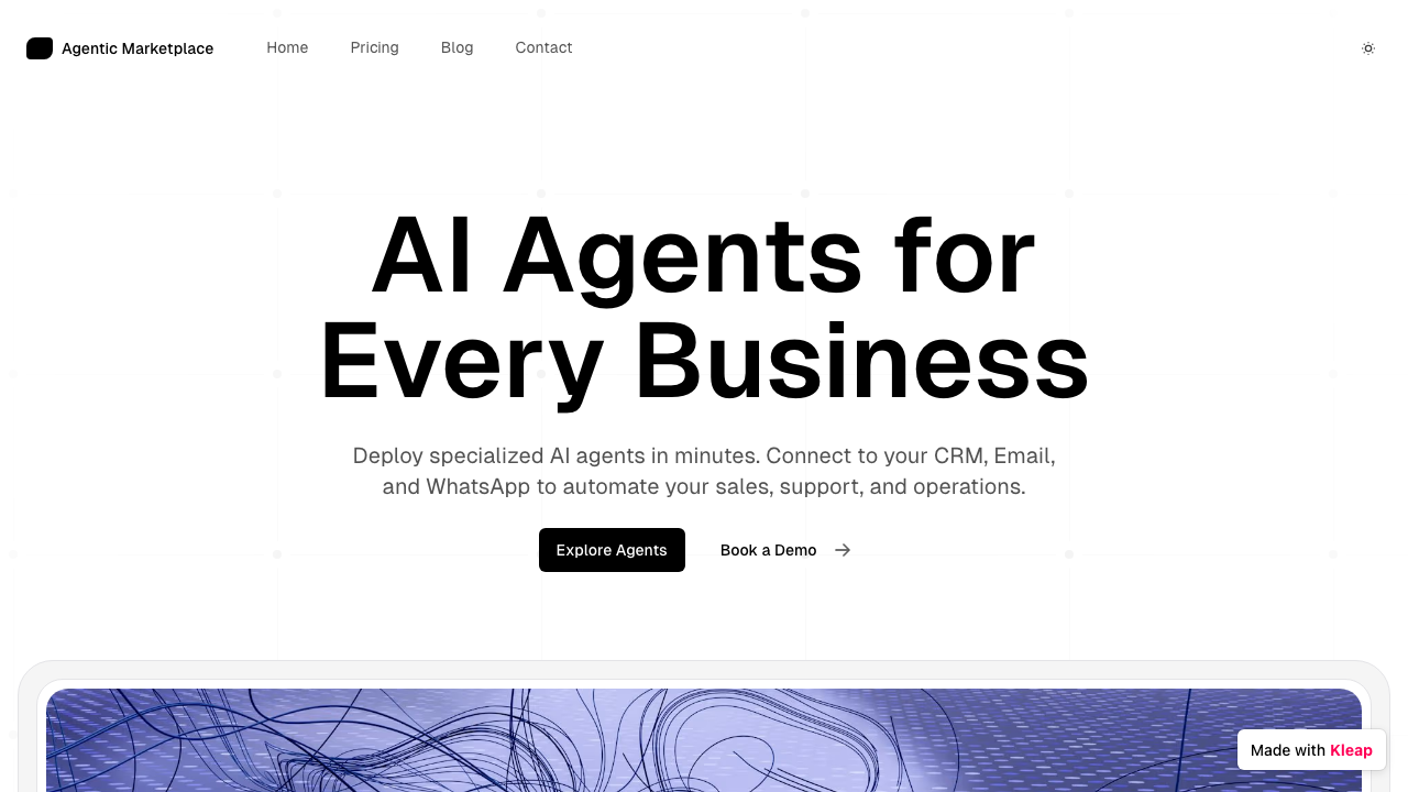 Agentic Marketplace website example