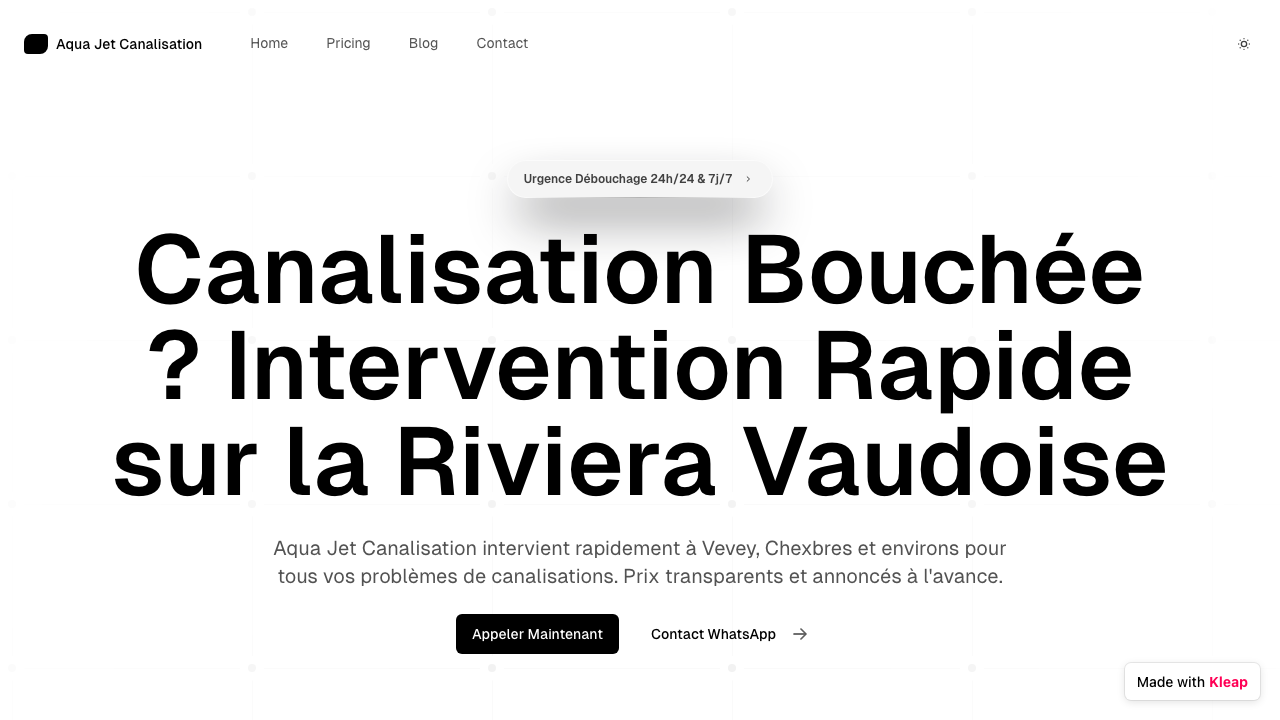 AquaJetCanalisations website example