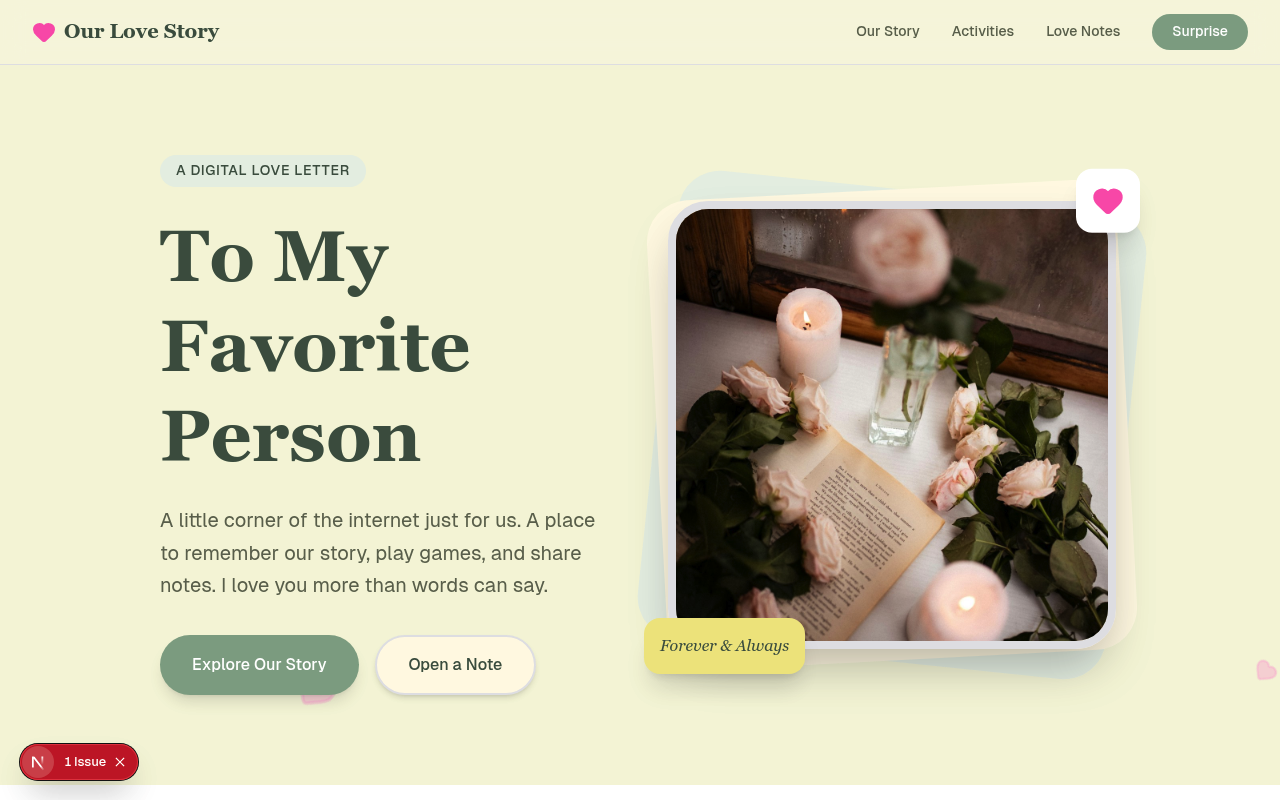Our Love Story website example
