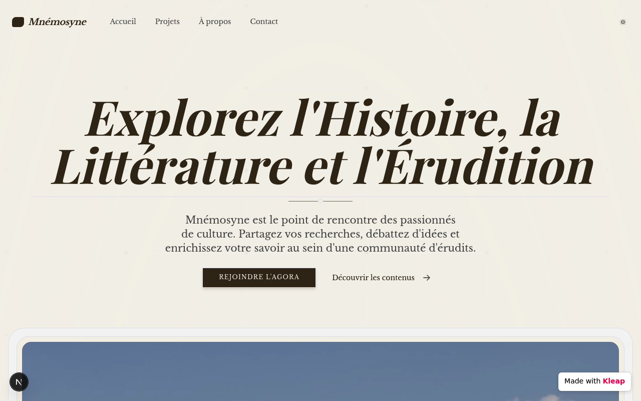 Mnémosyne website example