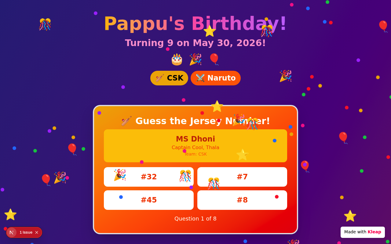 Pappu turning 9 yrs old website example