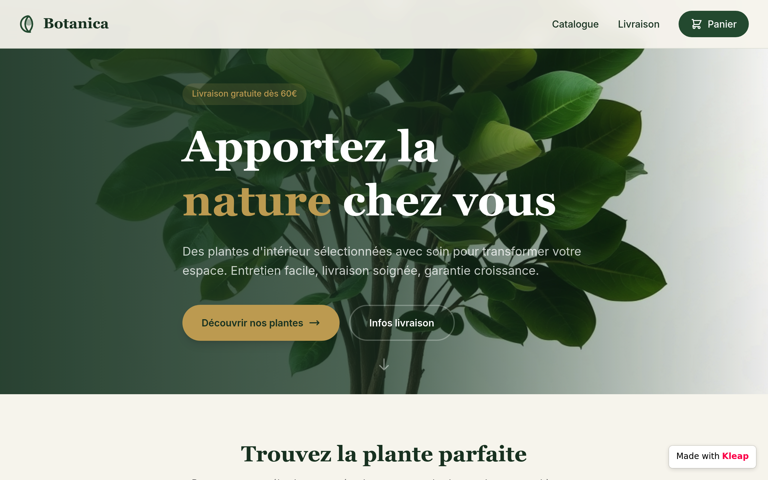 Botanica website example