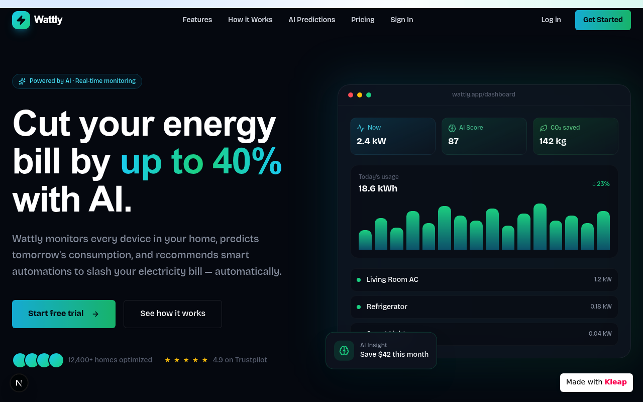 Smart Home Energy Manager website example
