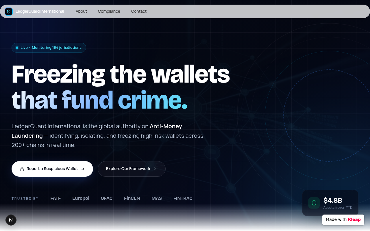 Anti Money Laundering website example