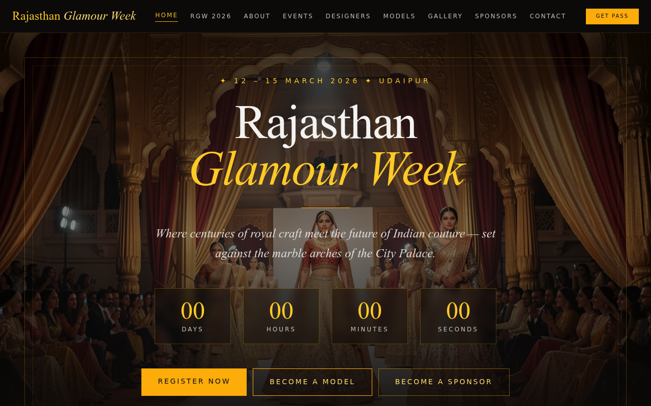 Rajasthan Glamour Week Fashion Show website example