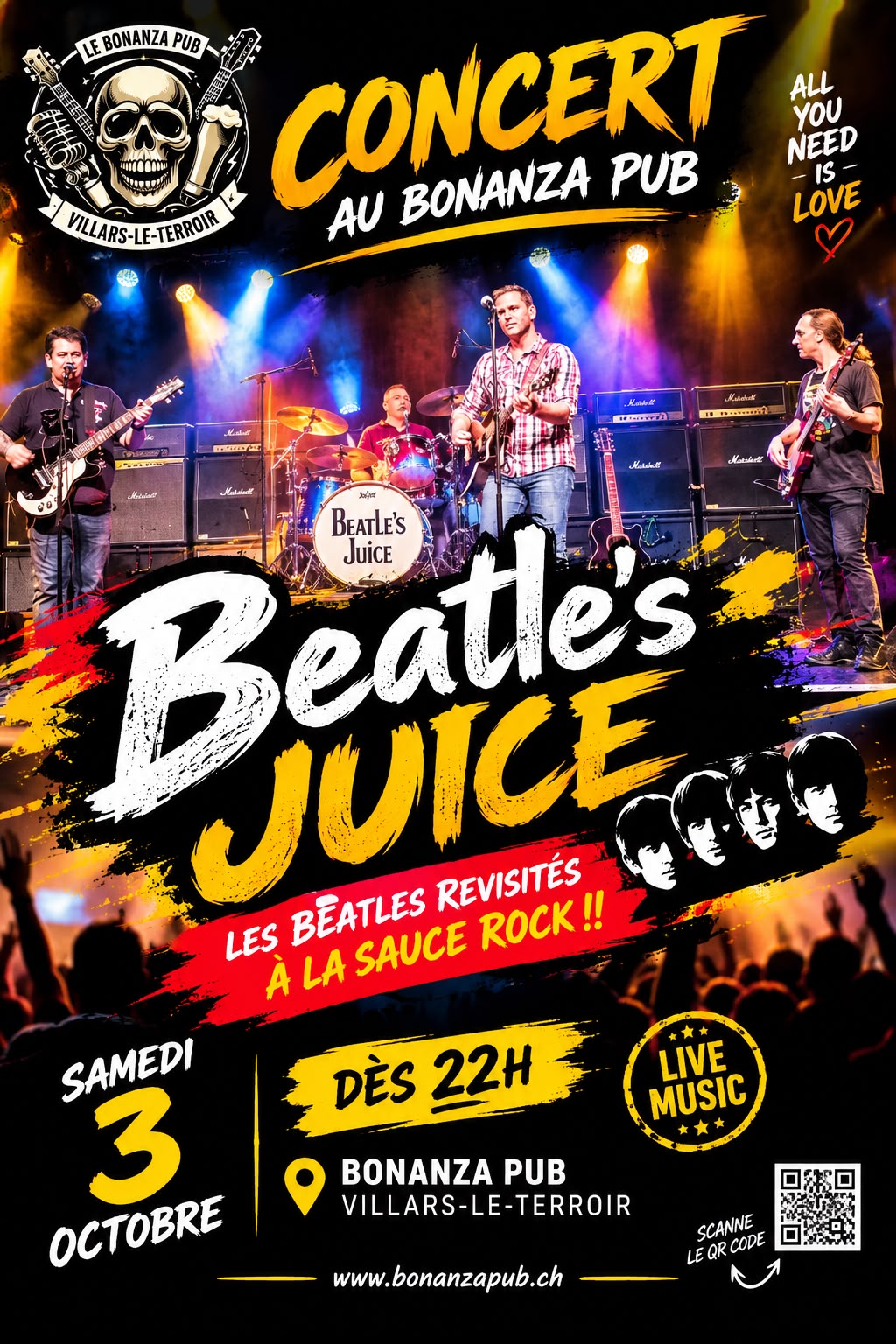 Beatle's Juice — Les Beatles revisités à la sauce rock, samedi 3 octobre au Bonanza Pub