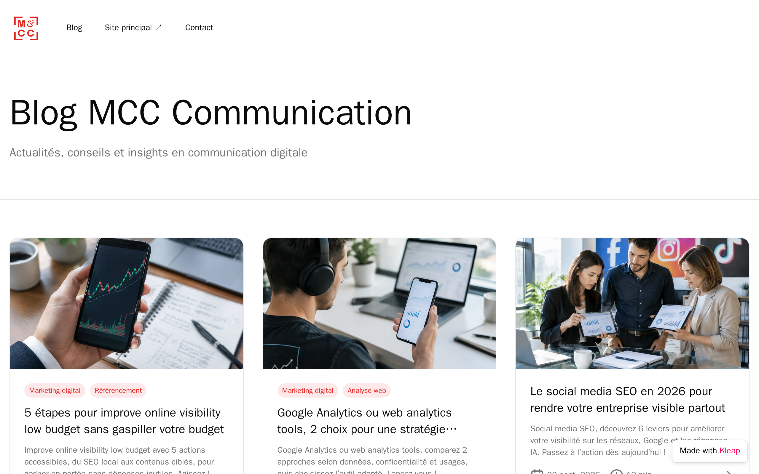 MCC website example