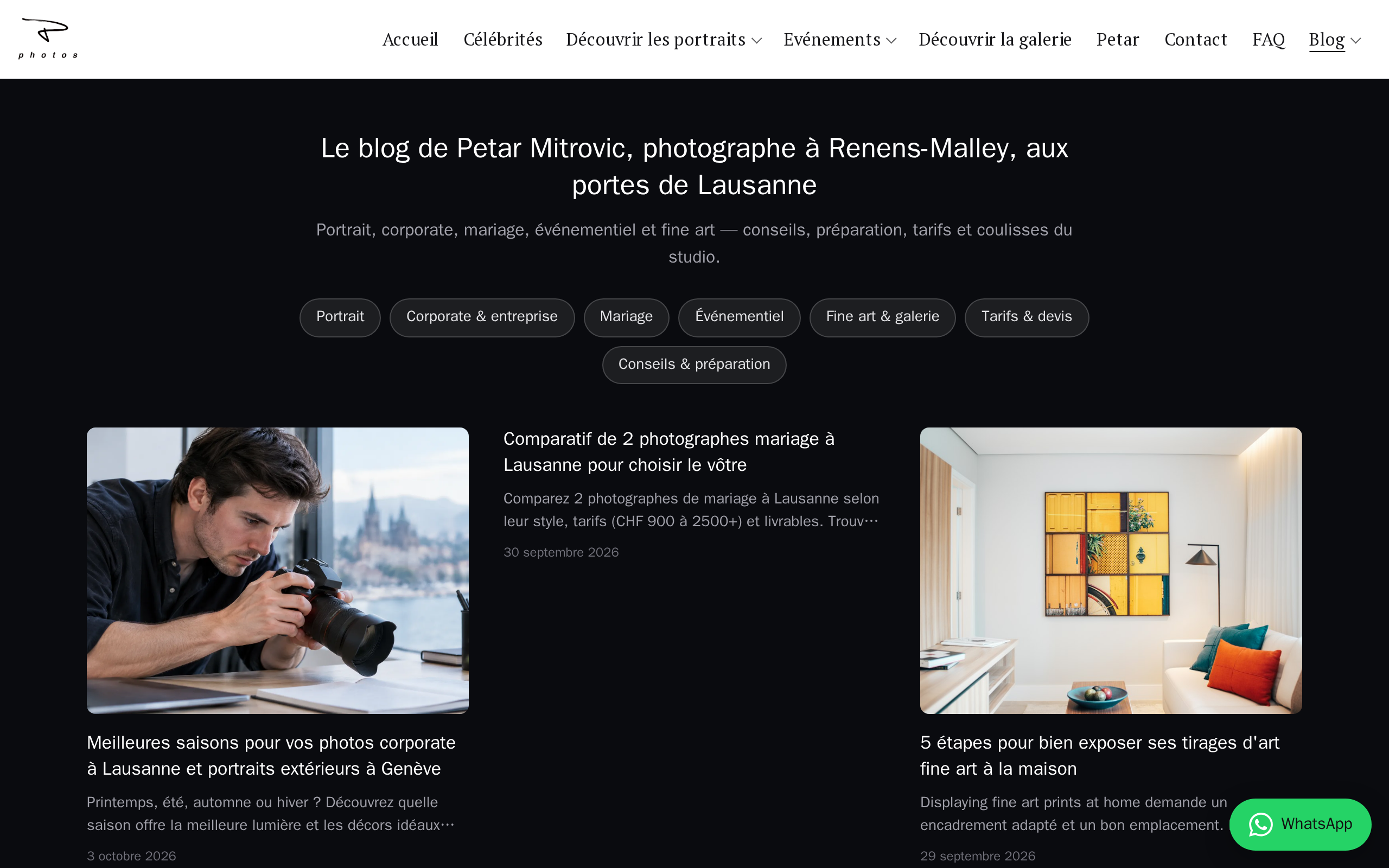 Petar Photos Blog website example