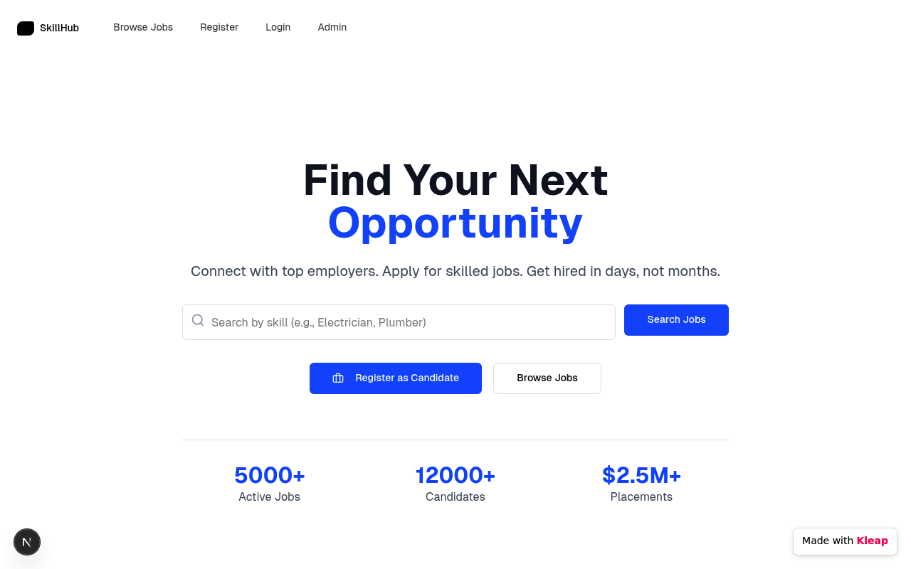 OTP — built with Kleap