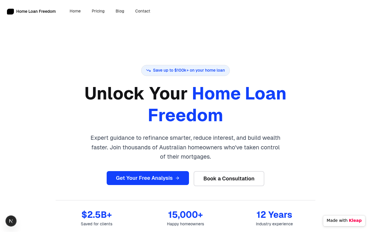 Home Loan Freedom Website
Role website example