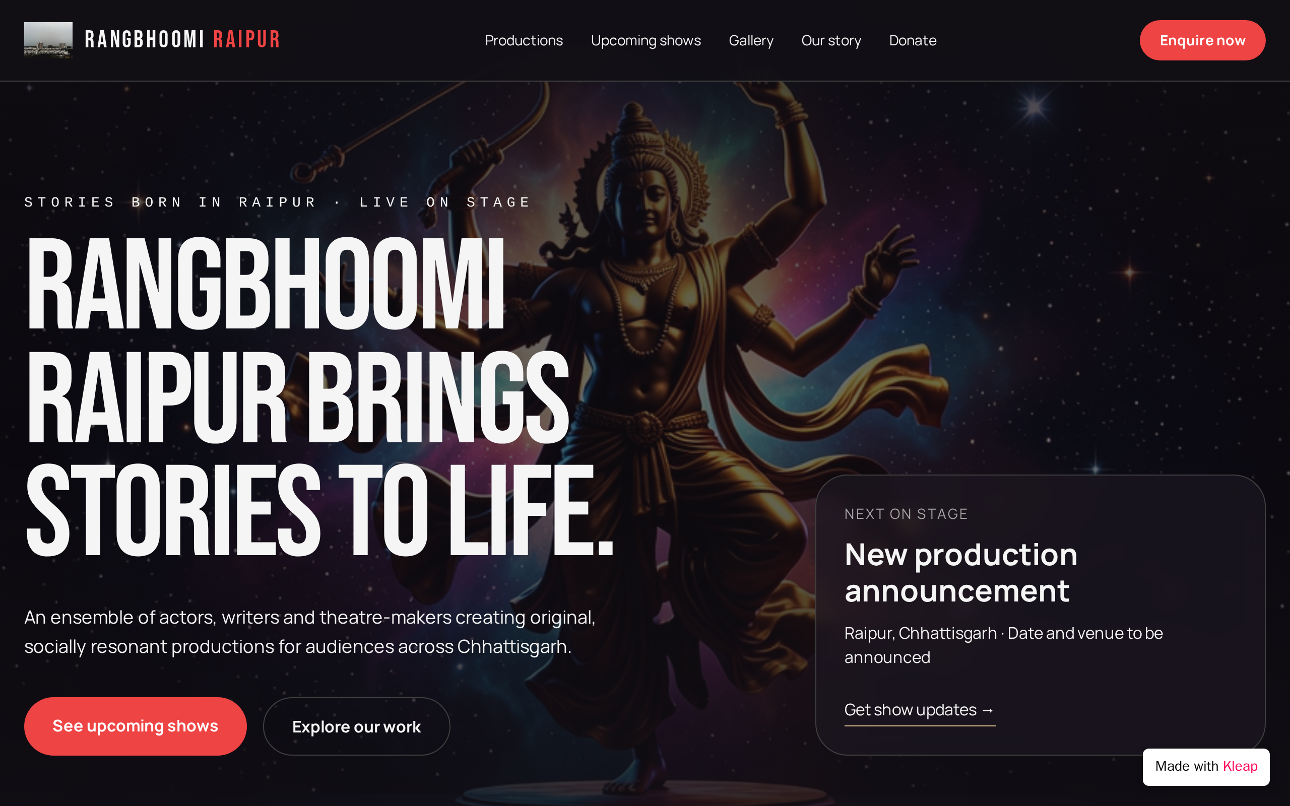 Raipur Stage website example