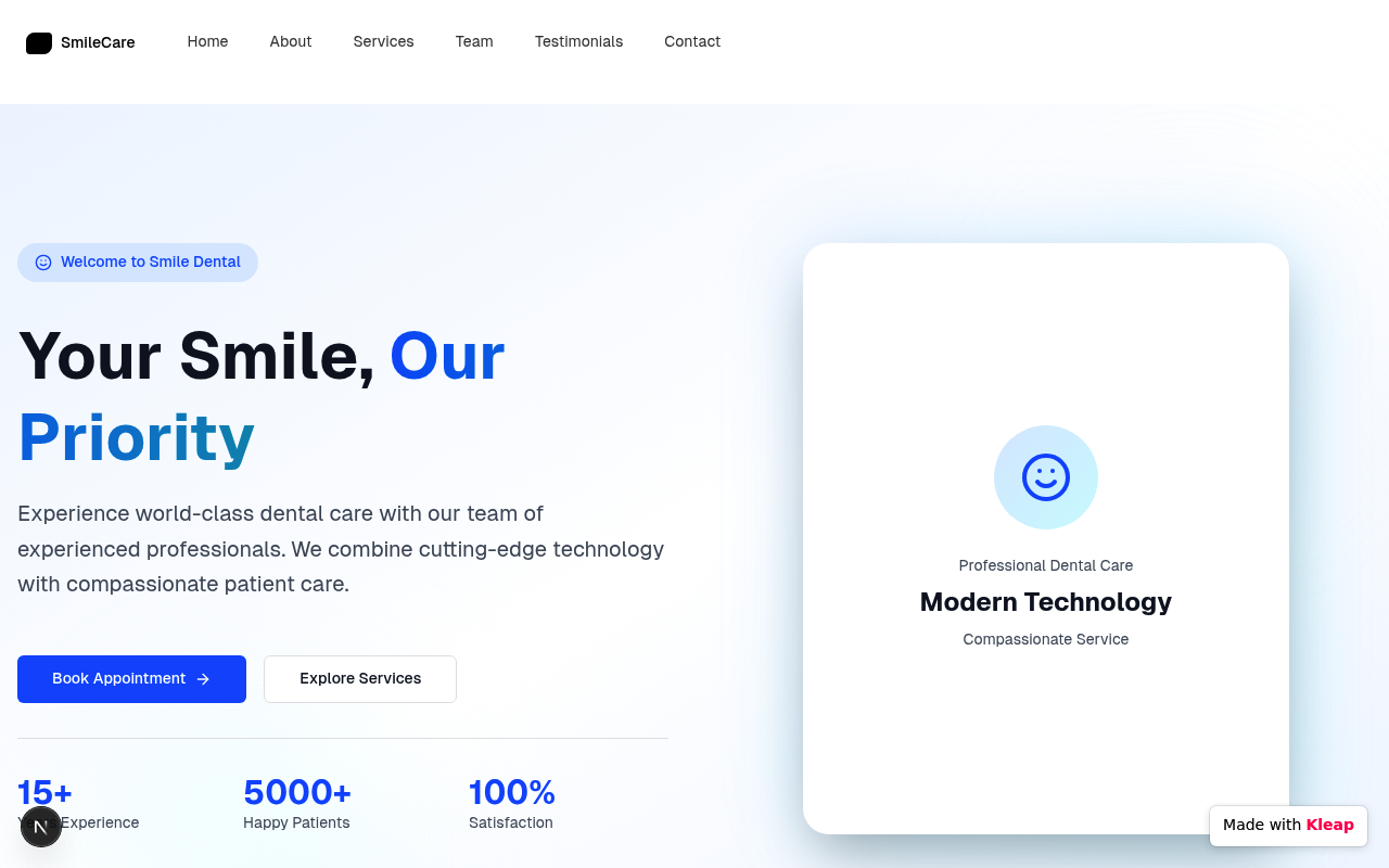 Clinic Type website example