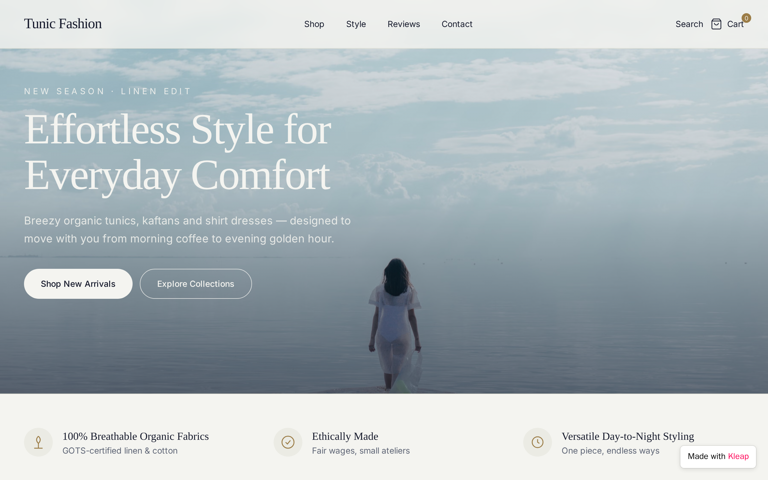 Tunic Fashion website example