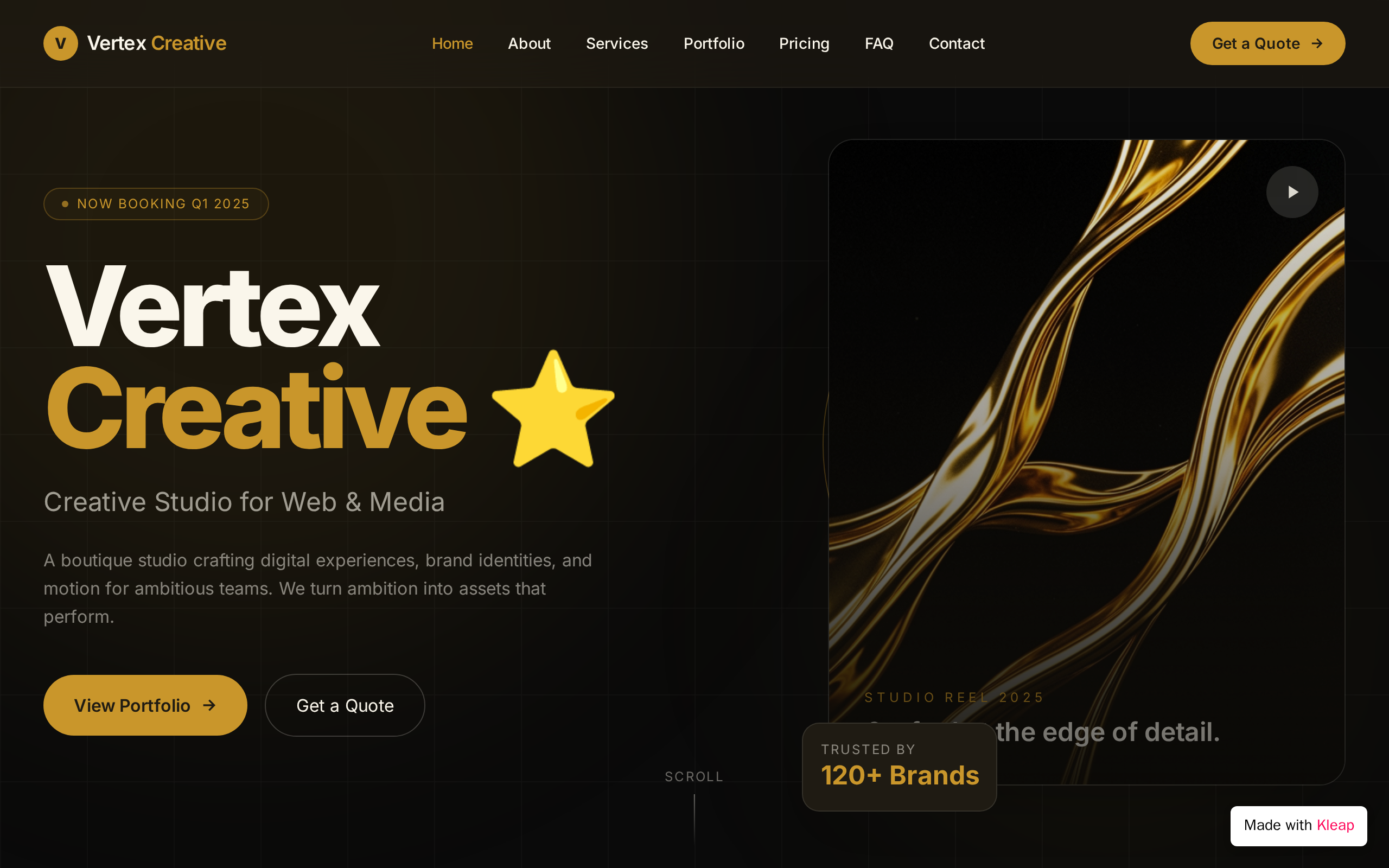 Vertex Creative ⭐ website example