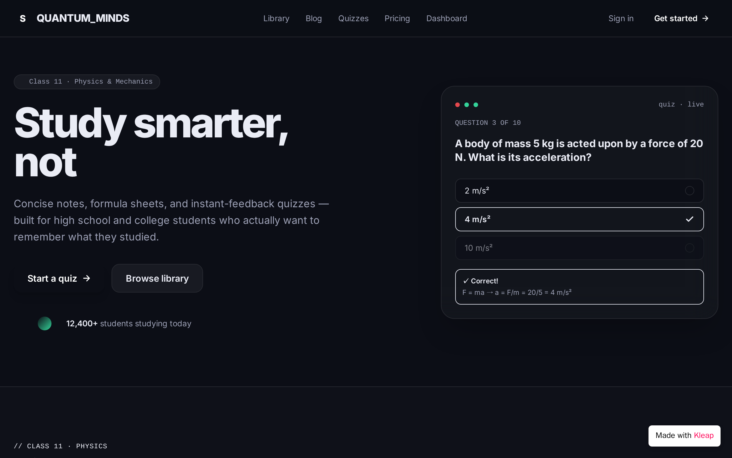 QUANTUM_MINDS website example