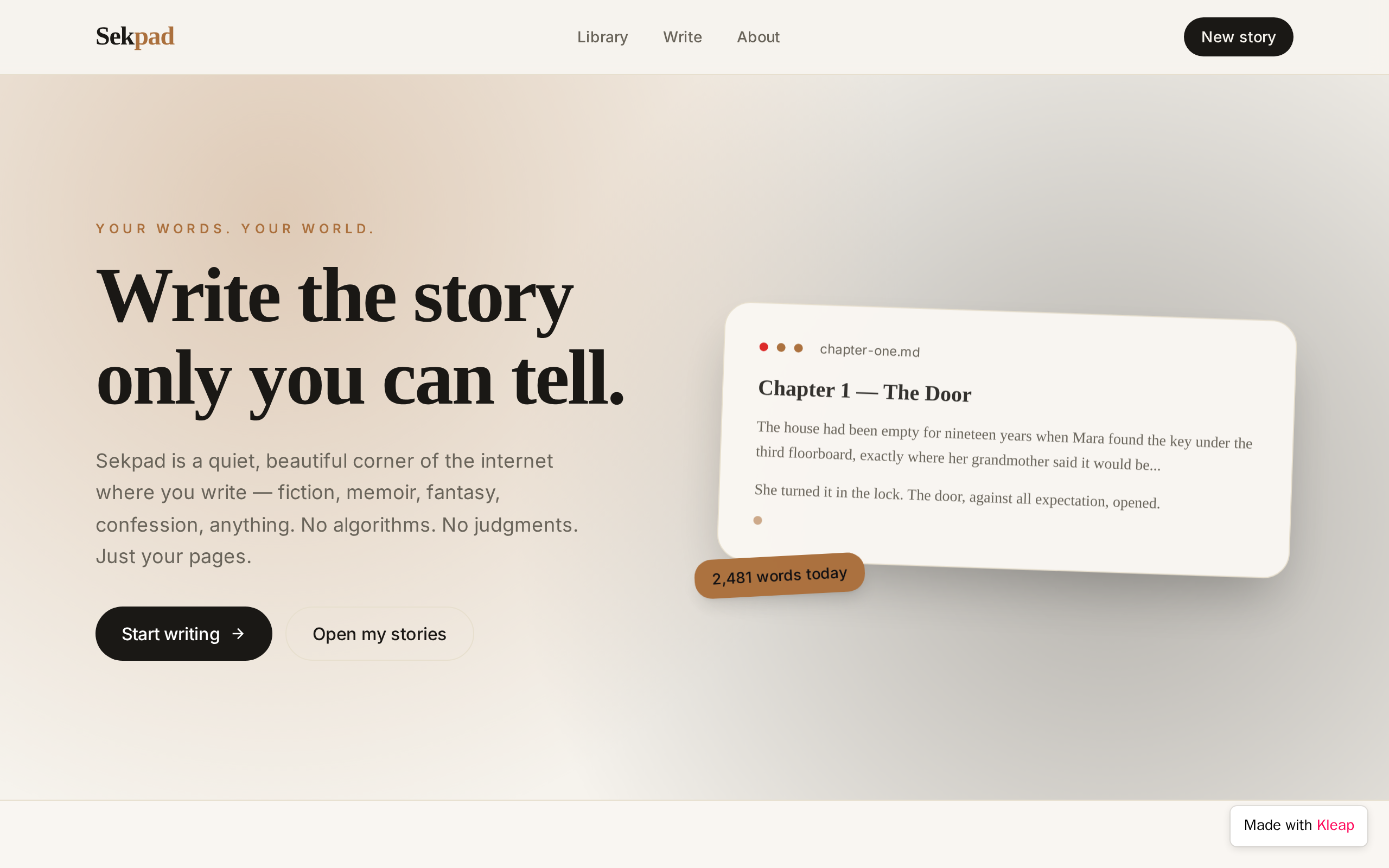 Sekpad website example