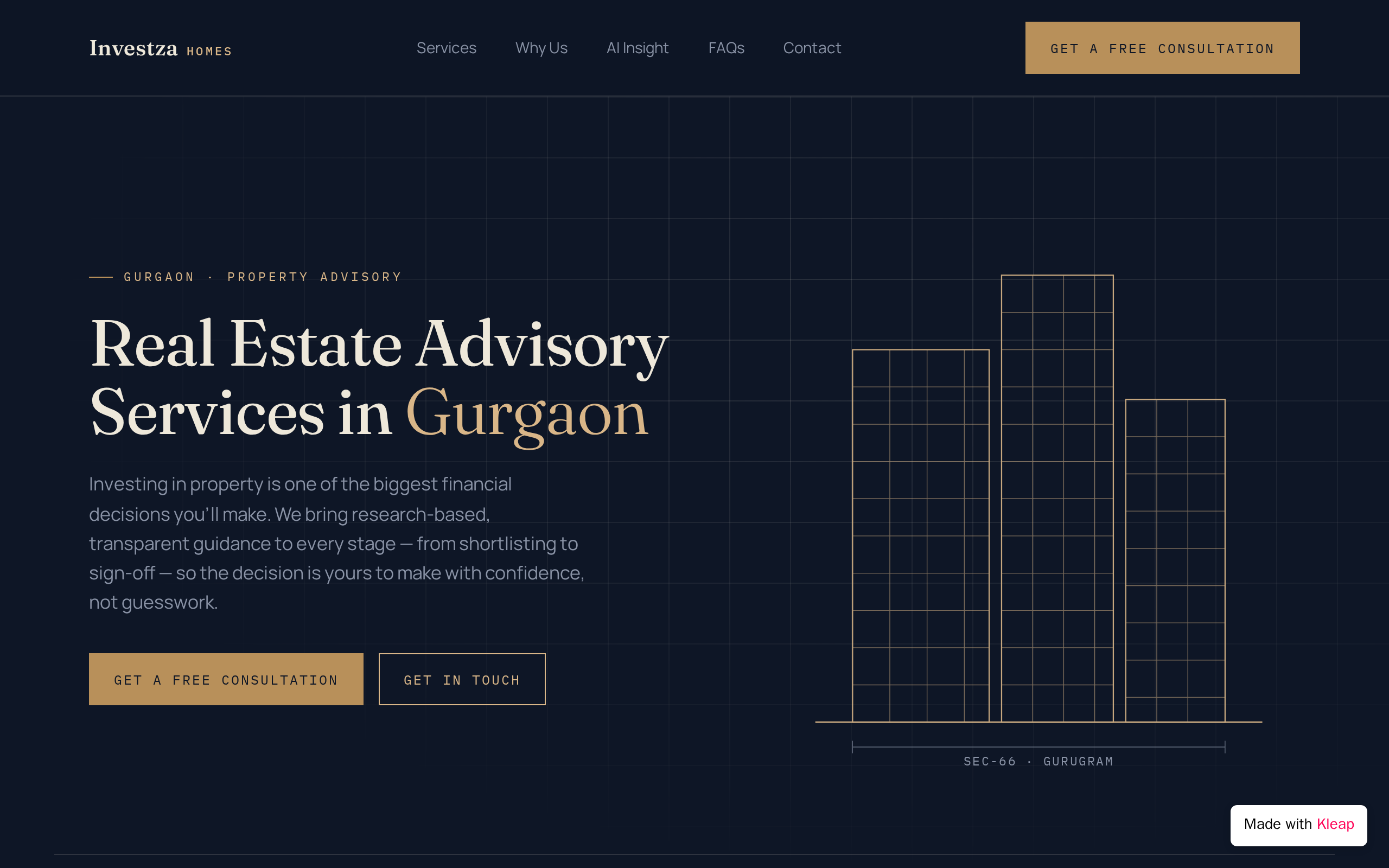 Real Estate Advisory Services in Gurgaon website example