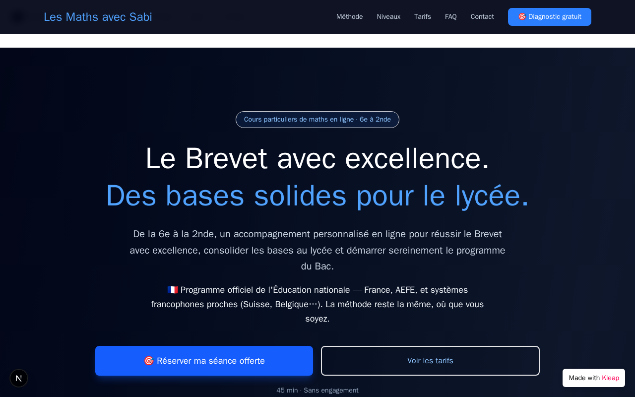 Les Maths website example