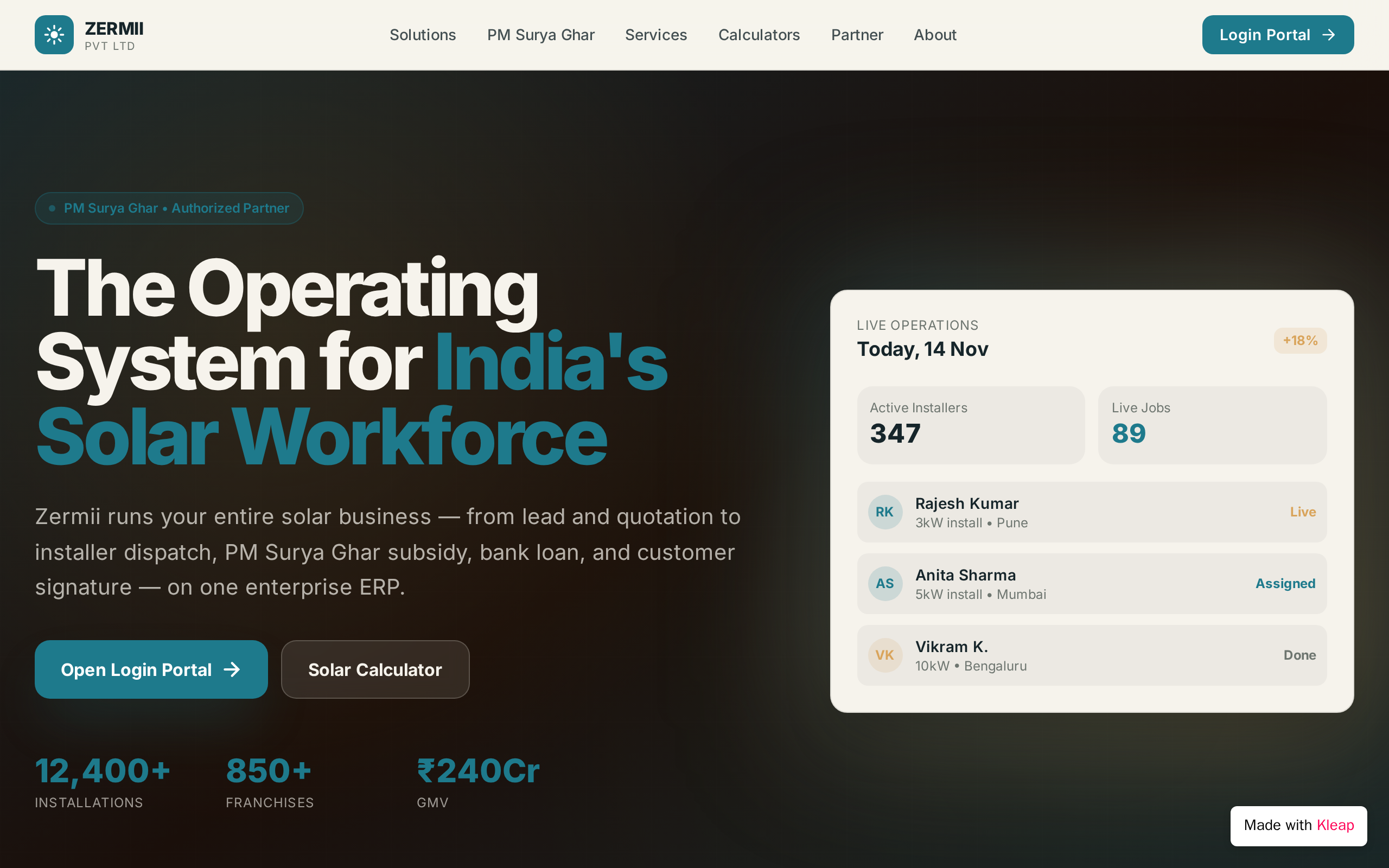 Zermii Pvt Ltd website example