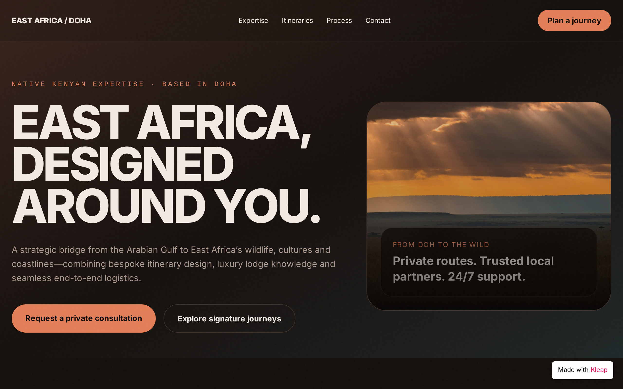 Asilia Journeys website example
