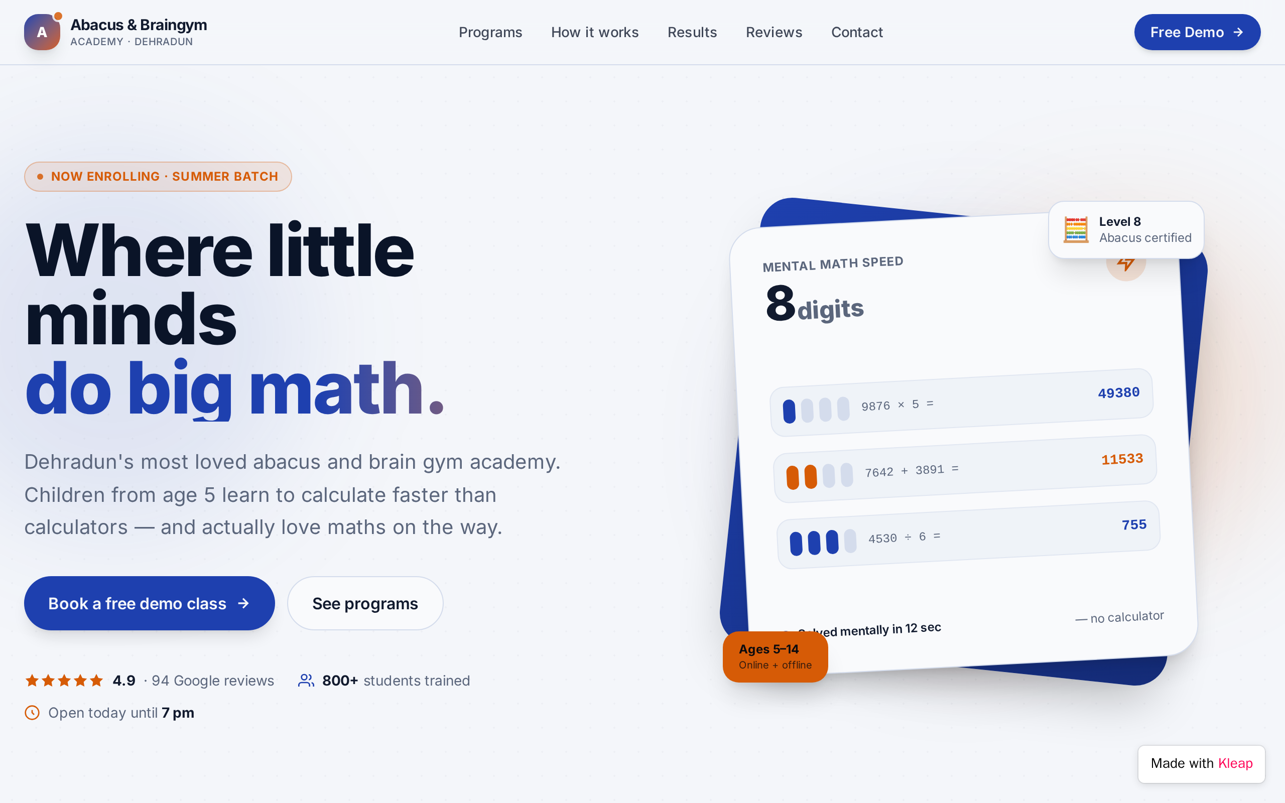 Braingym Academy website example