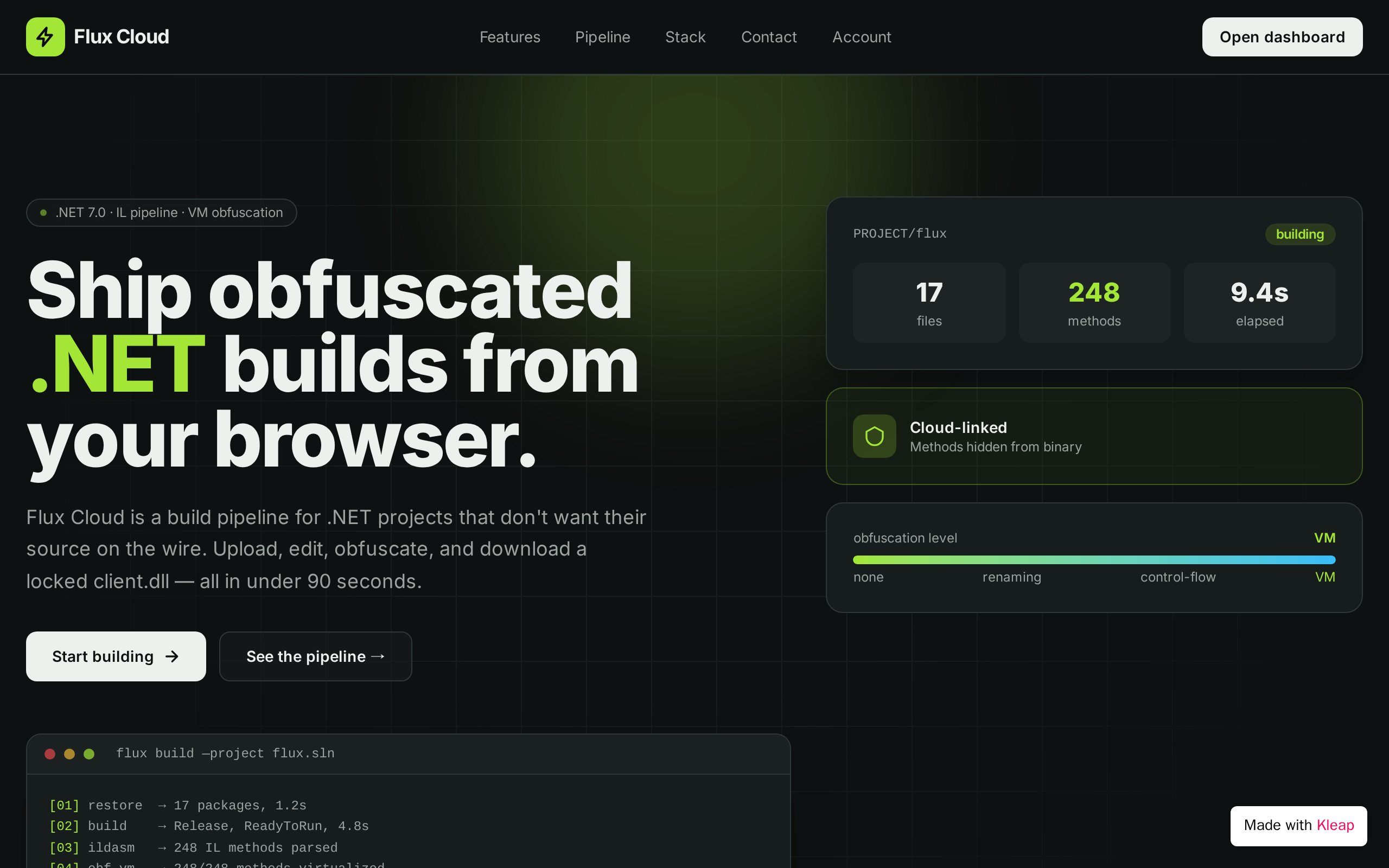 Main Flask website example