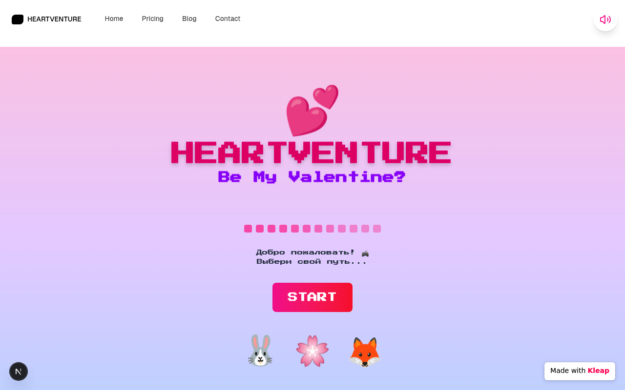 Be My Valentine Surprise Game website example