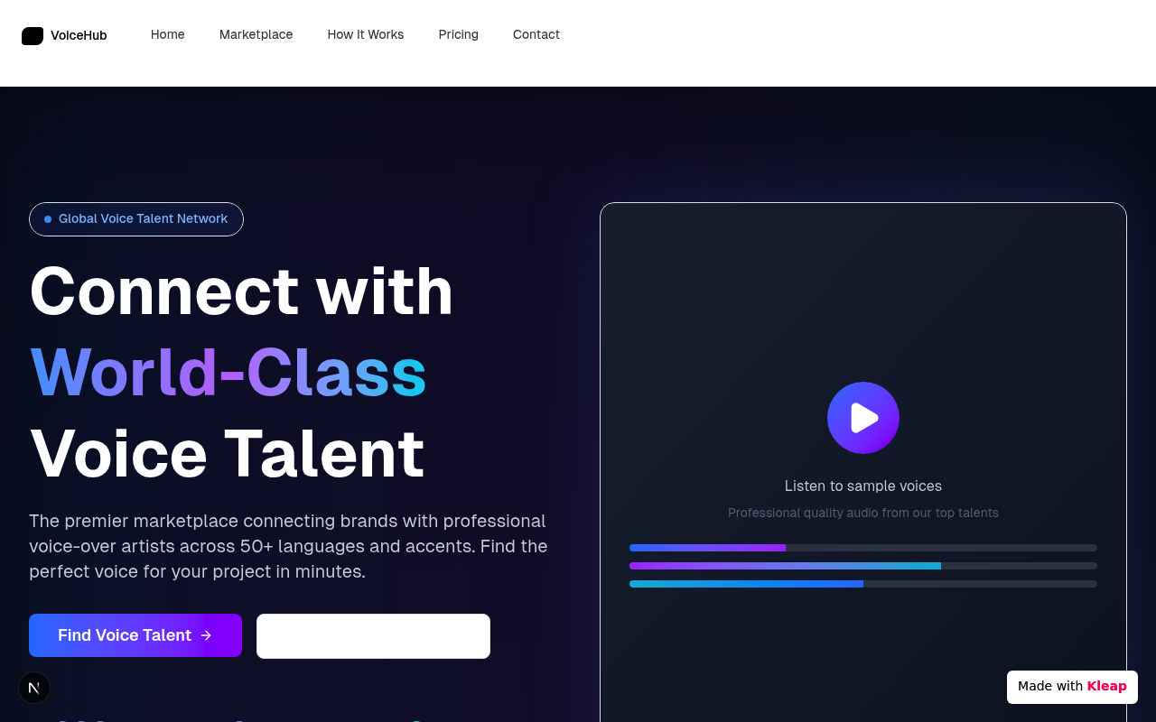 Your Project — built with Kleap