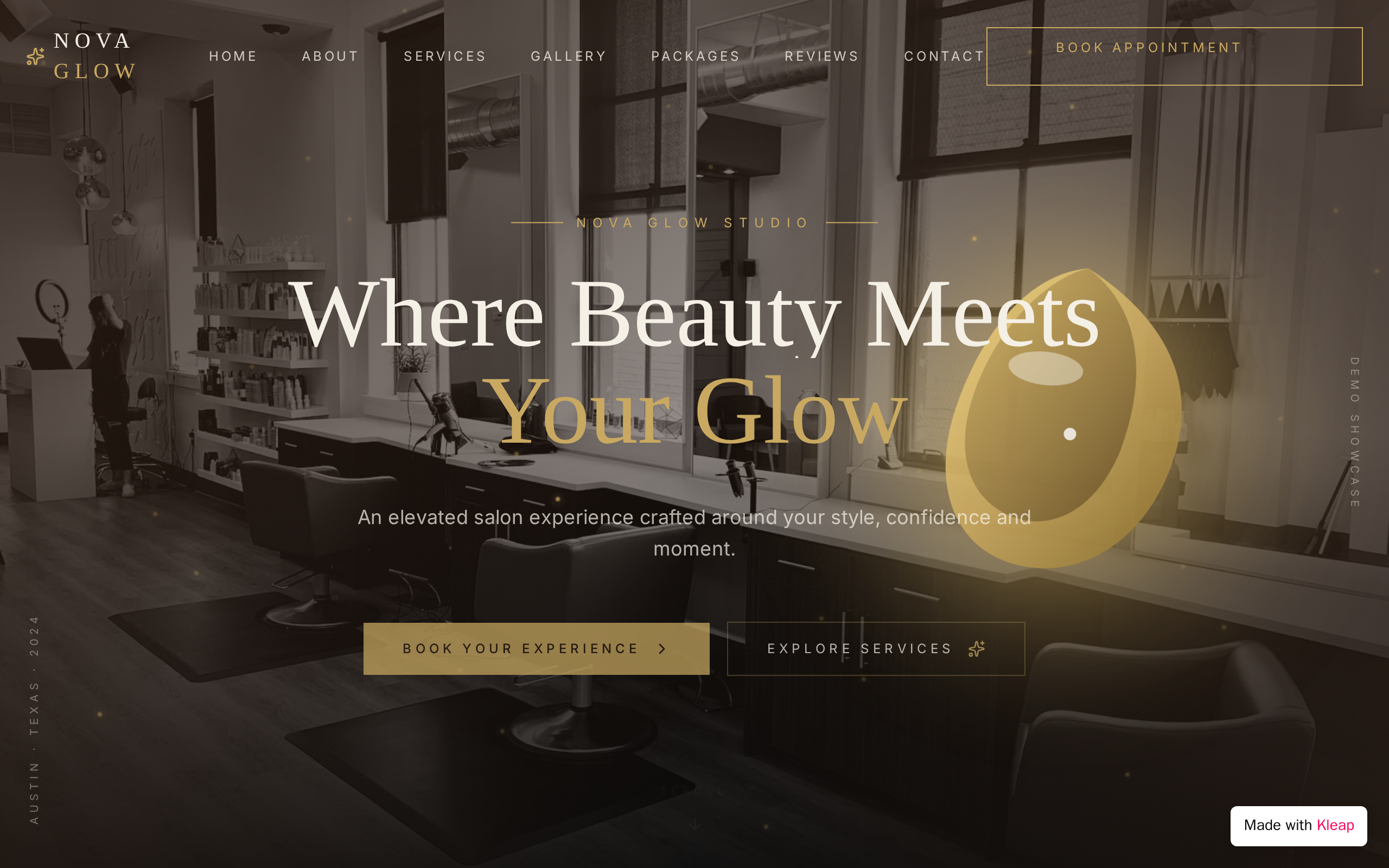 NOVA GLOW STUDIO website example
