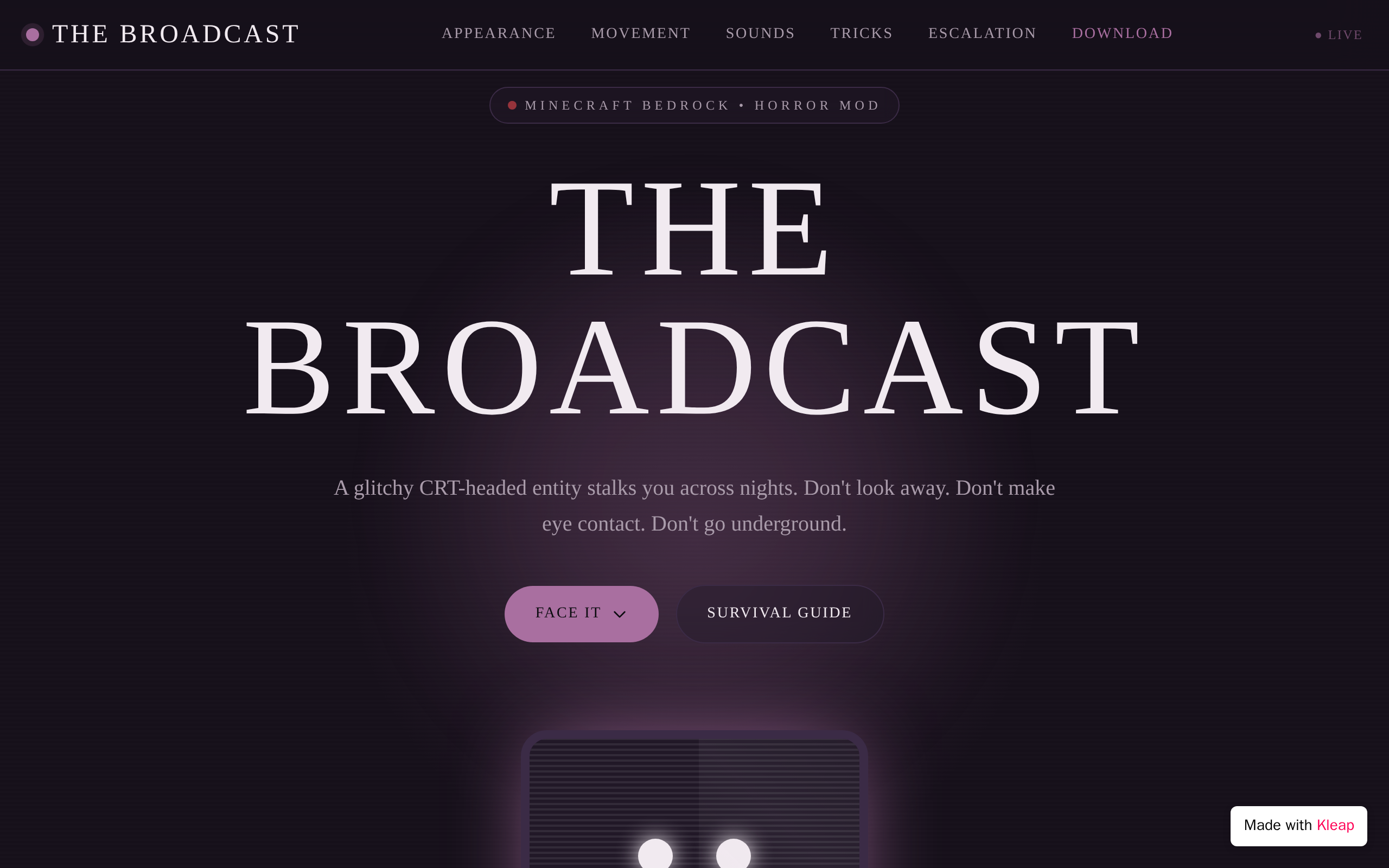 The Broadcast website example