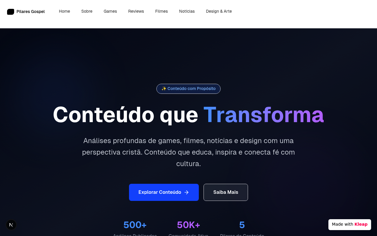 Nossos Pilares website example