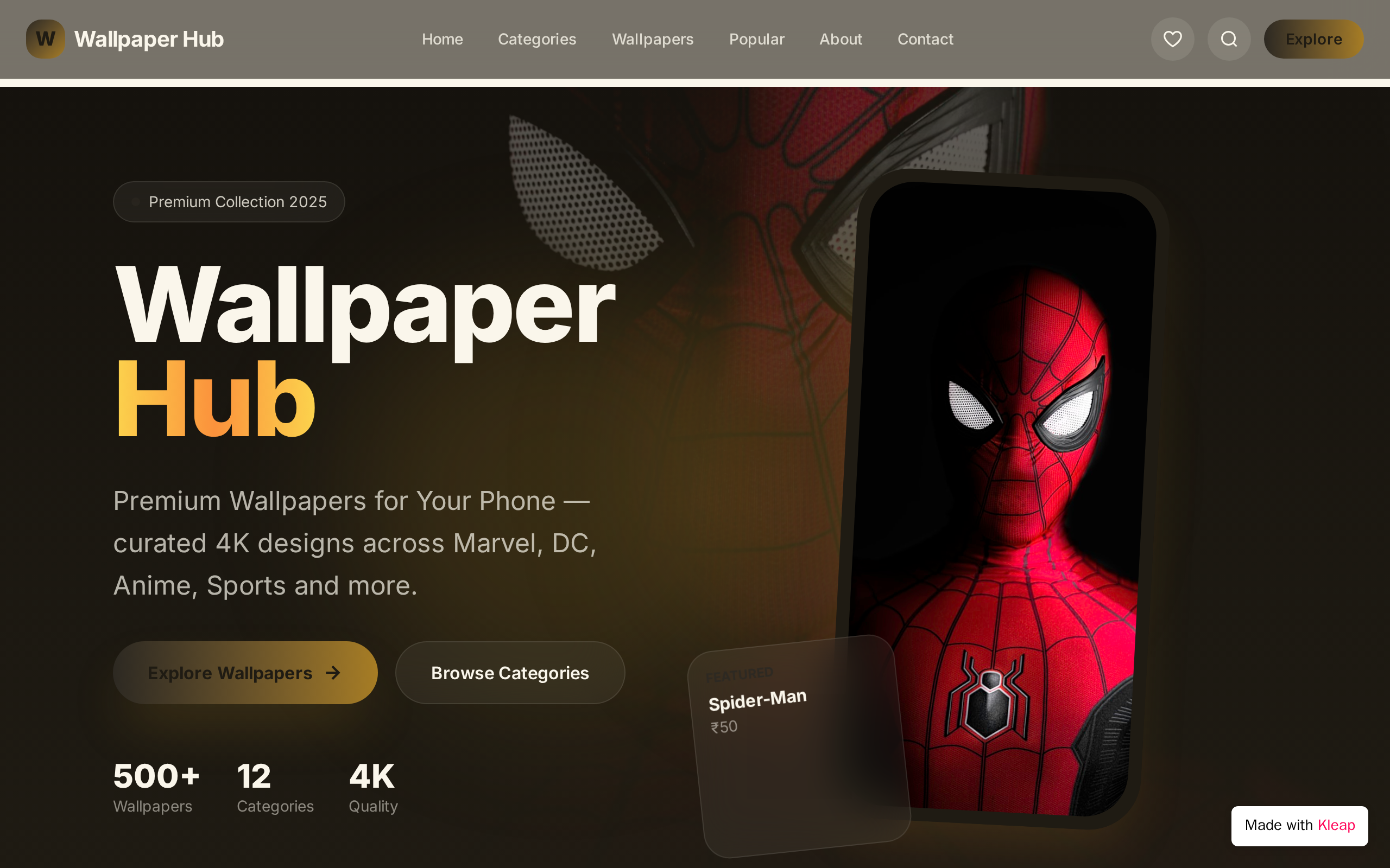 Wallpaper Hub website example