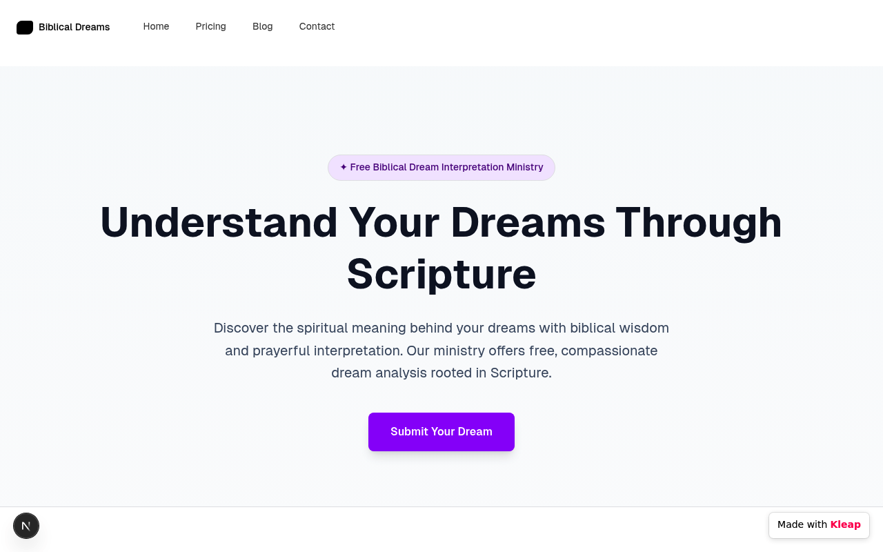 Holy Spirit website example