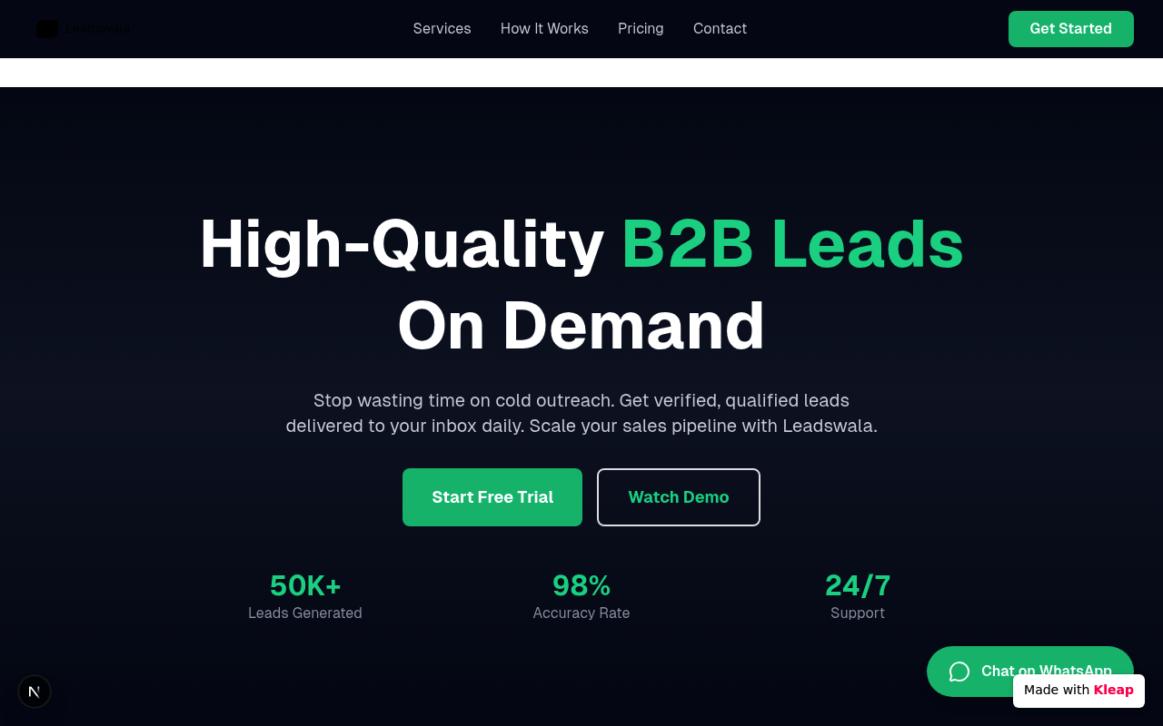 Business Overview website example