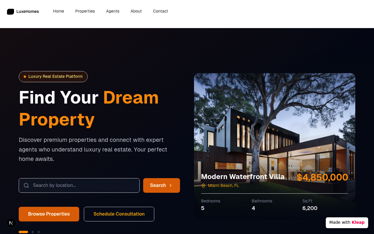 Design Requirements
Clean website example