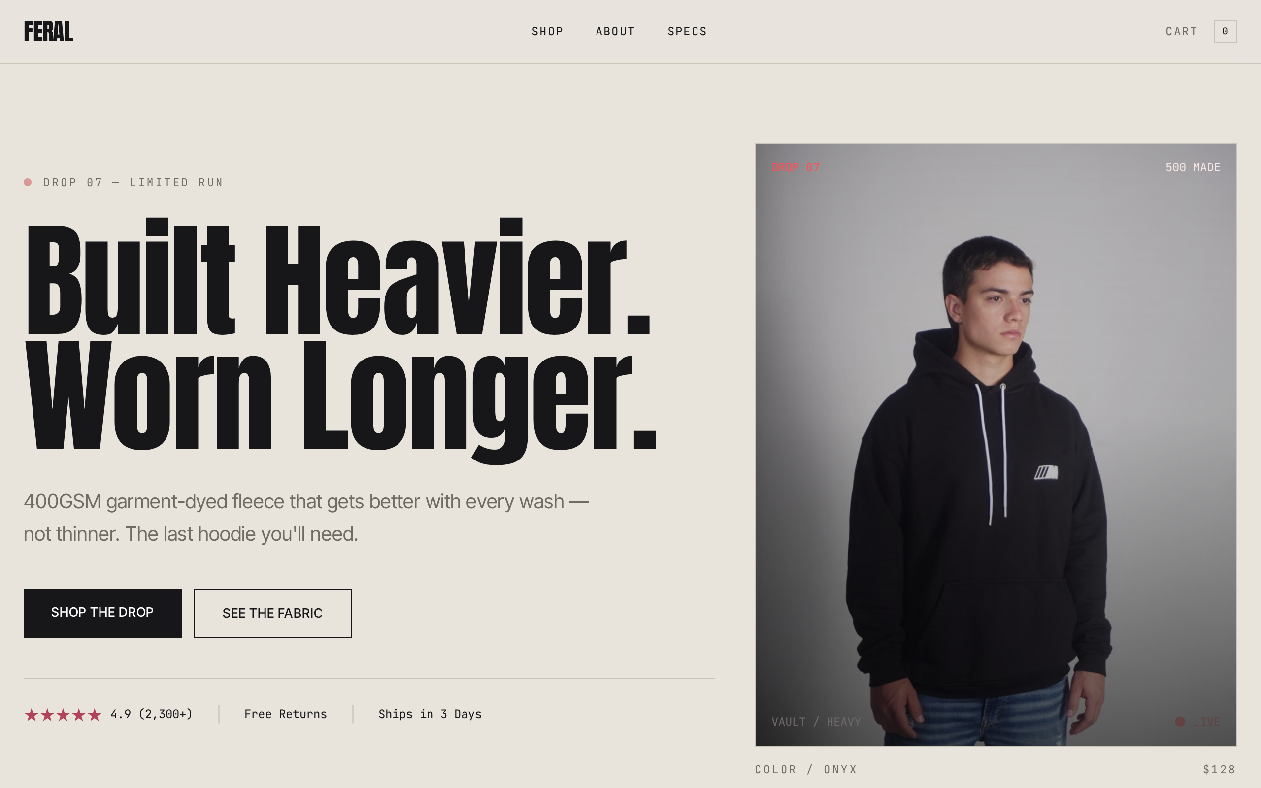 Feral Supply Co website example