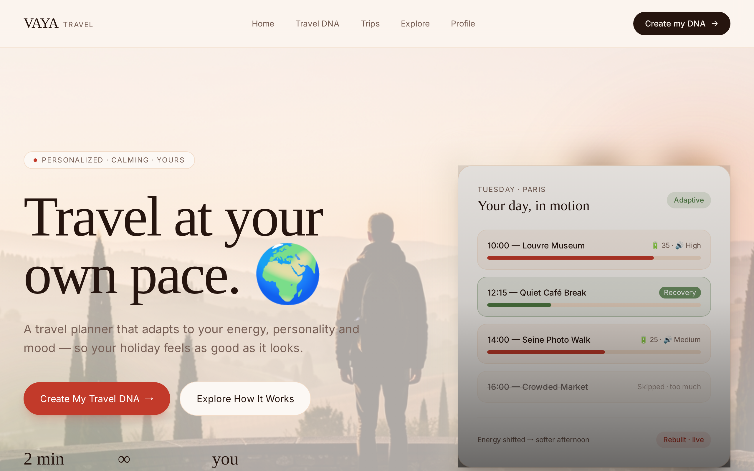 Your Own Pace App Purpose website example