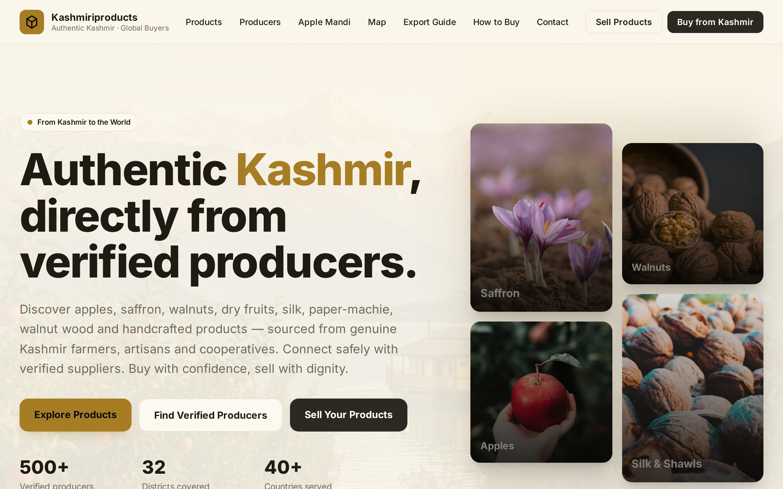 Kashmiriproducts website example