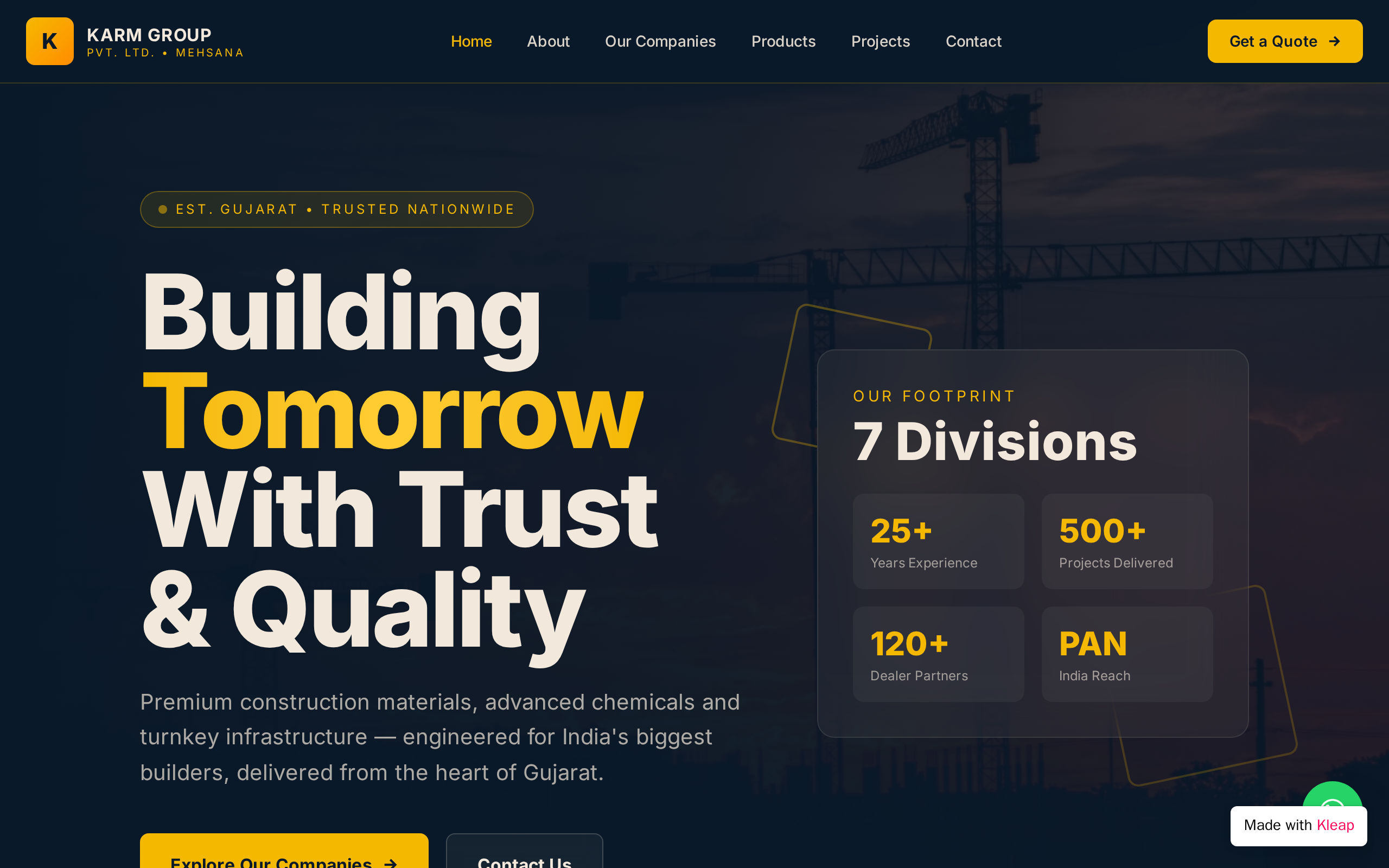 Building Materials website example