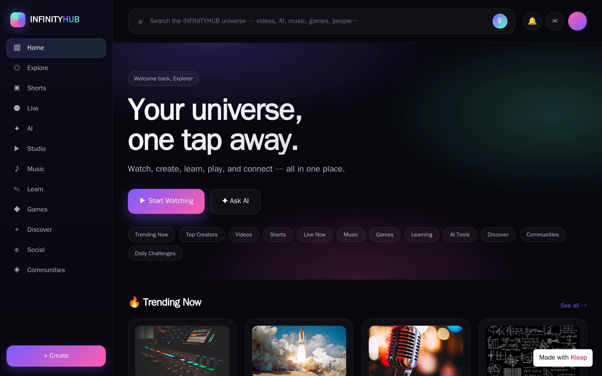 NEXORA website example