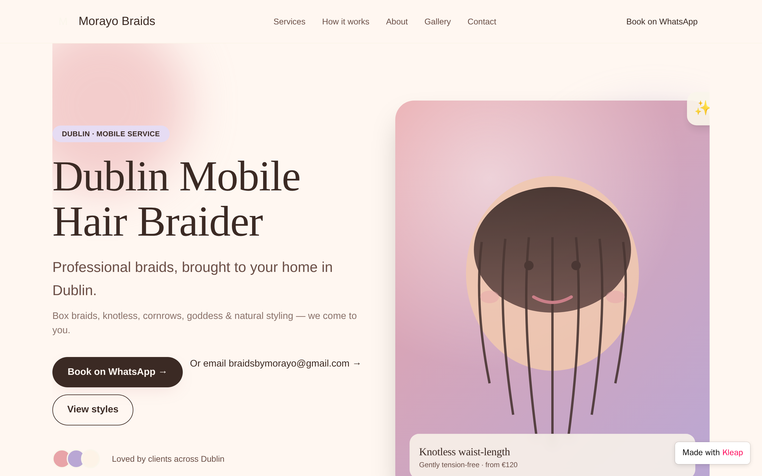 Braids by Morayo website example