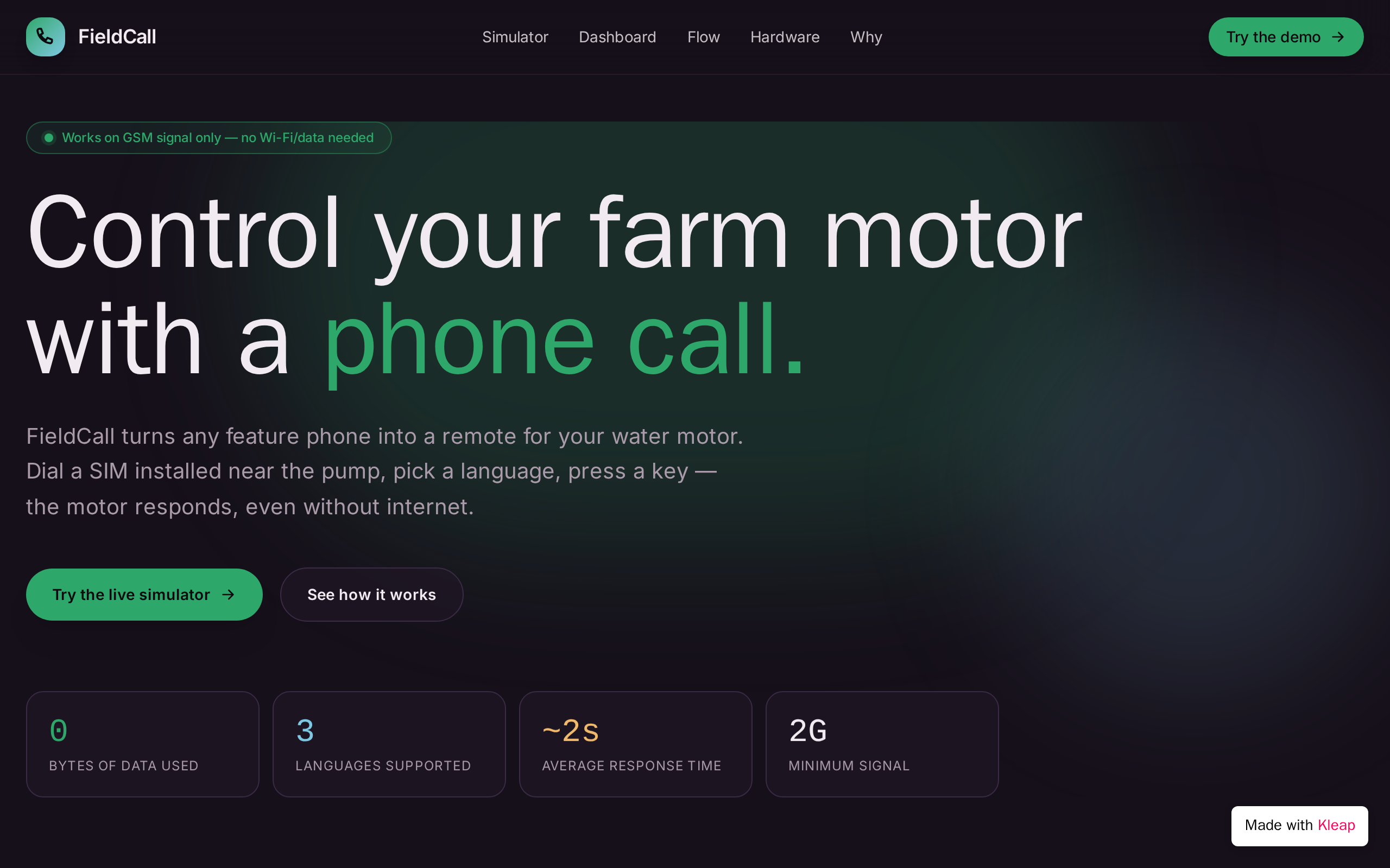 FieldCall website example