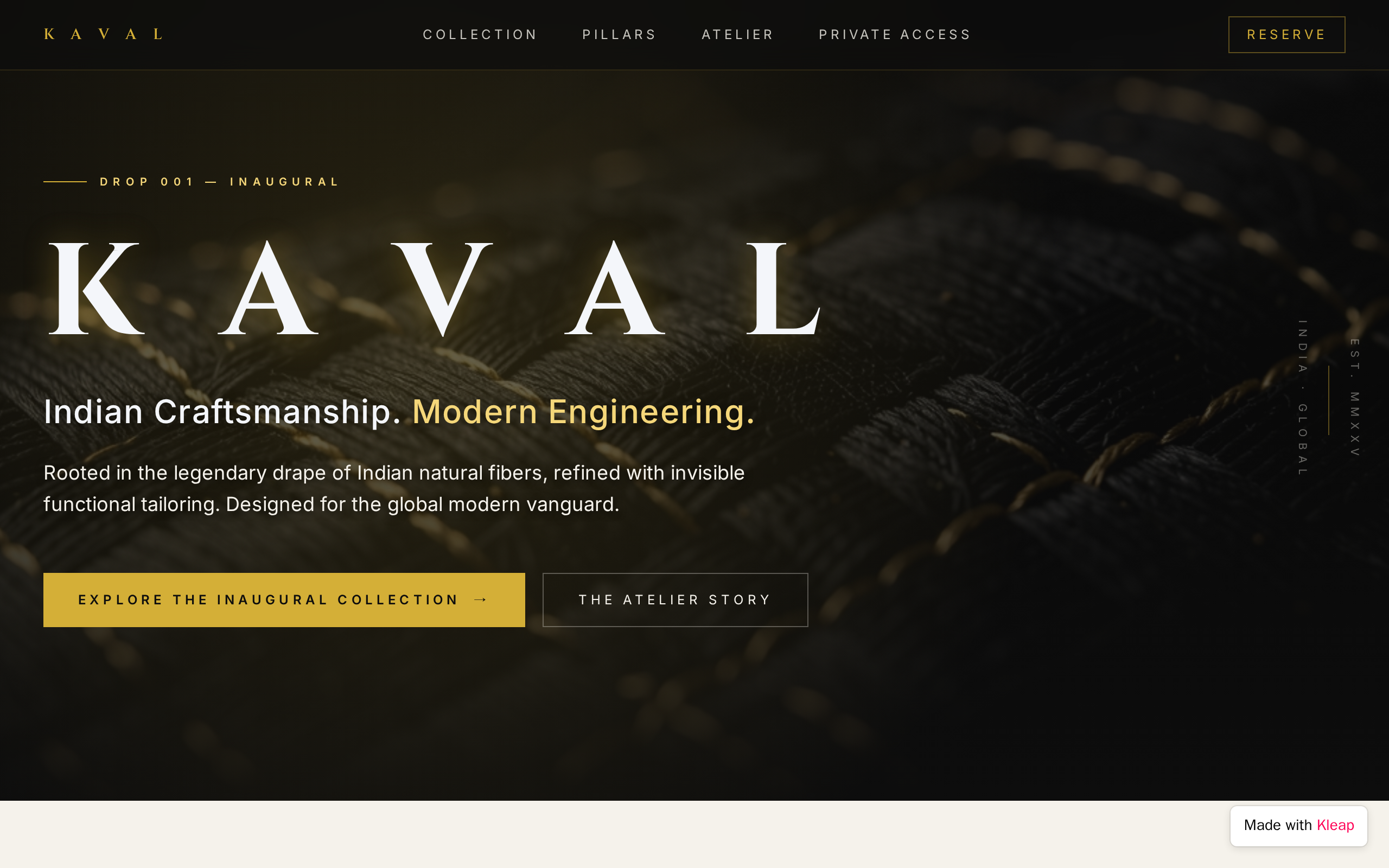 KAVAL website example